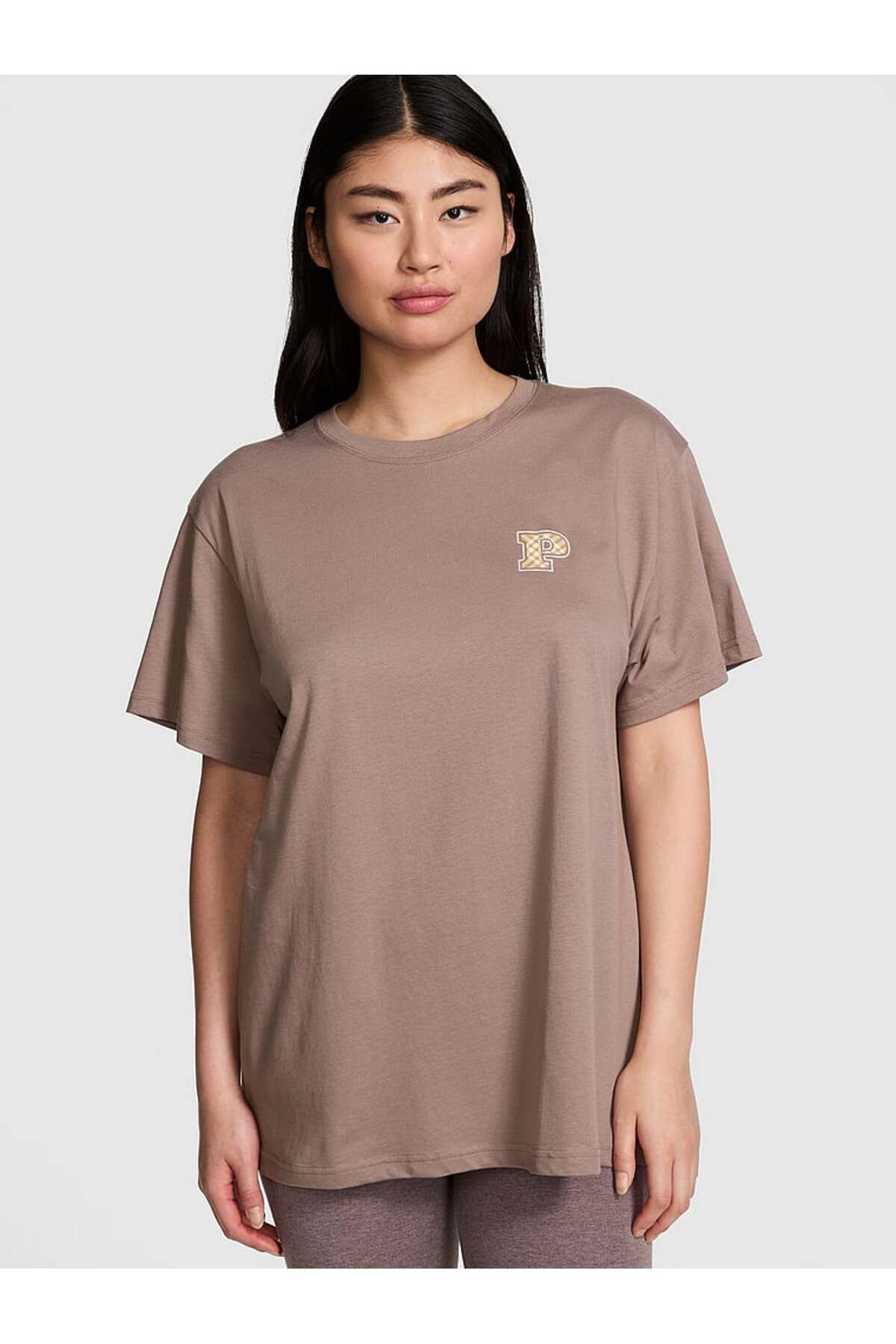 PINK Oversize Kısa Kollu Kampüs Tişört