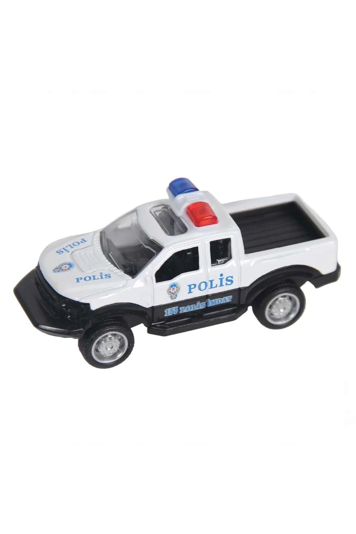 Muhcu Home Metal Çek Bırak PicKup Polis Arabası Model Arabalar