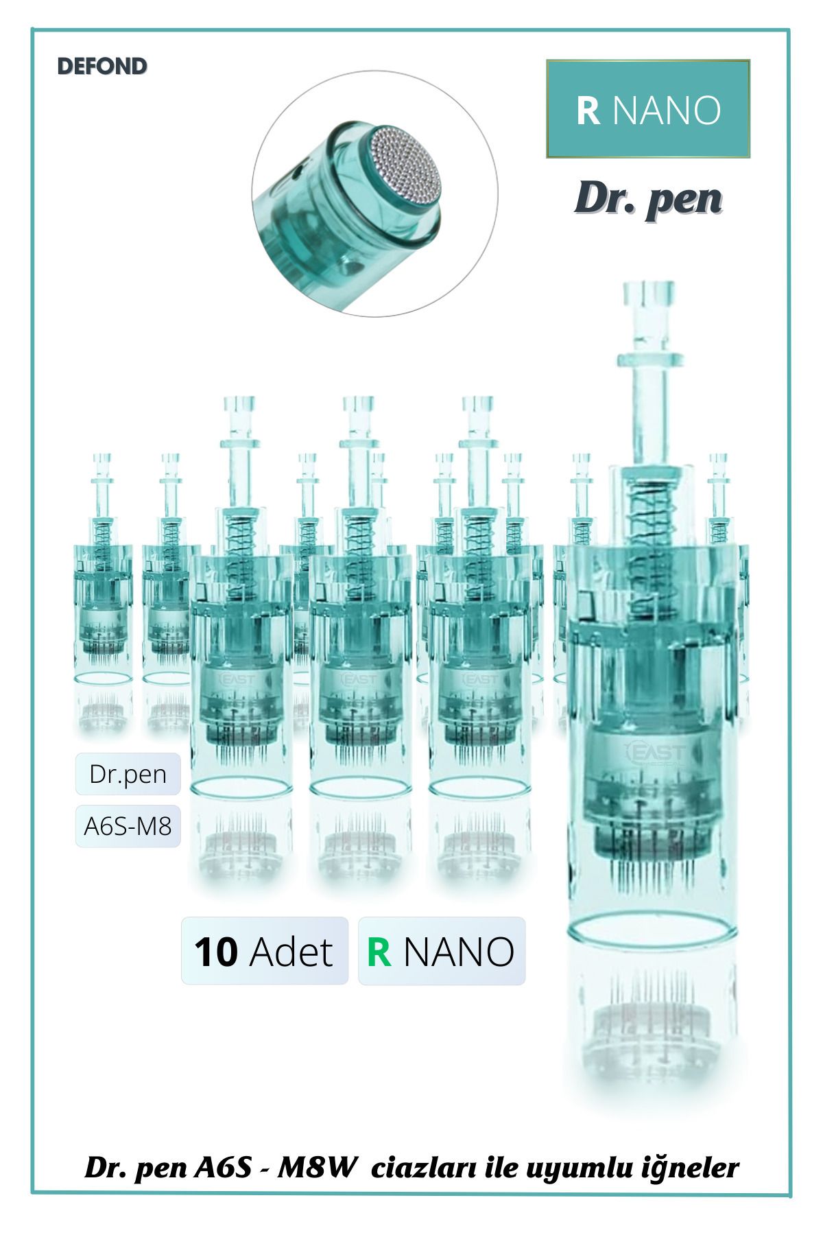 DEFOND Dr Pen A6s - M8w Uyumlu Iğneleri 10 Adet R Nano