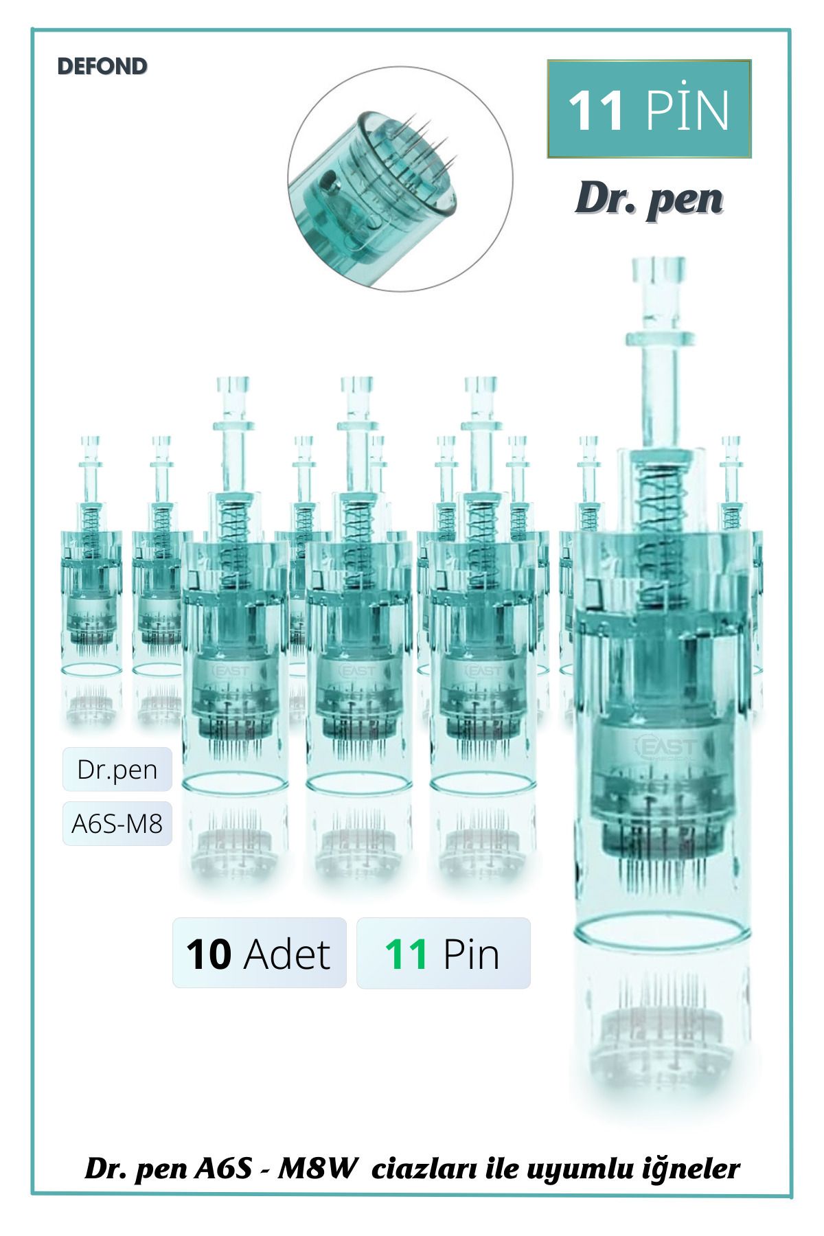 DEFOND Dr Pen A6s - M8w Uyumlu Iğneleri 10 Adet 11 Pin