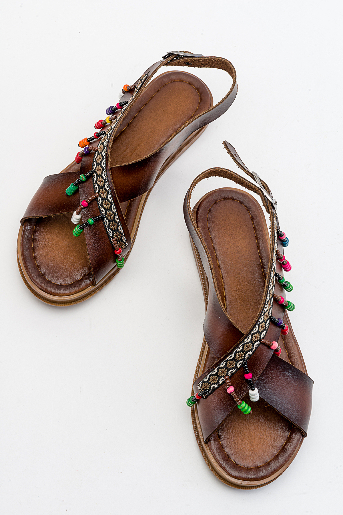 Lively Stylish  Saver Düz Çapraz Bant Bodrum Sandalet - Görsel 2