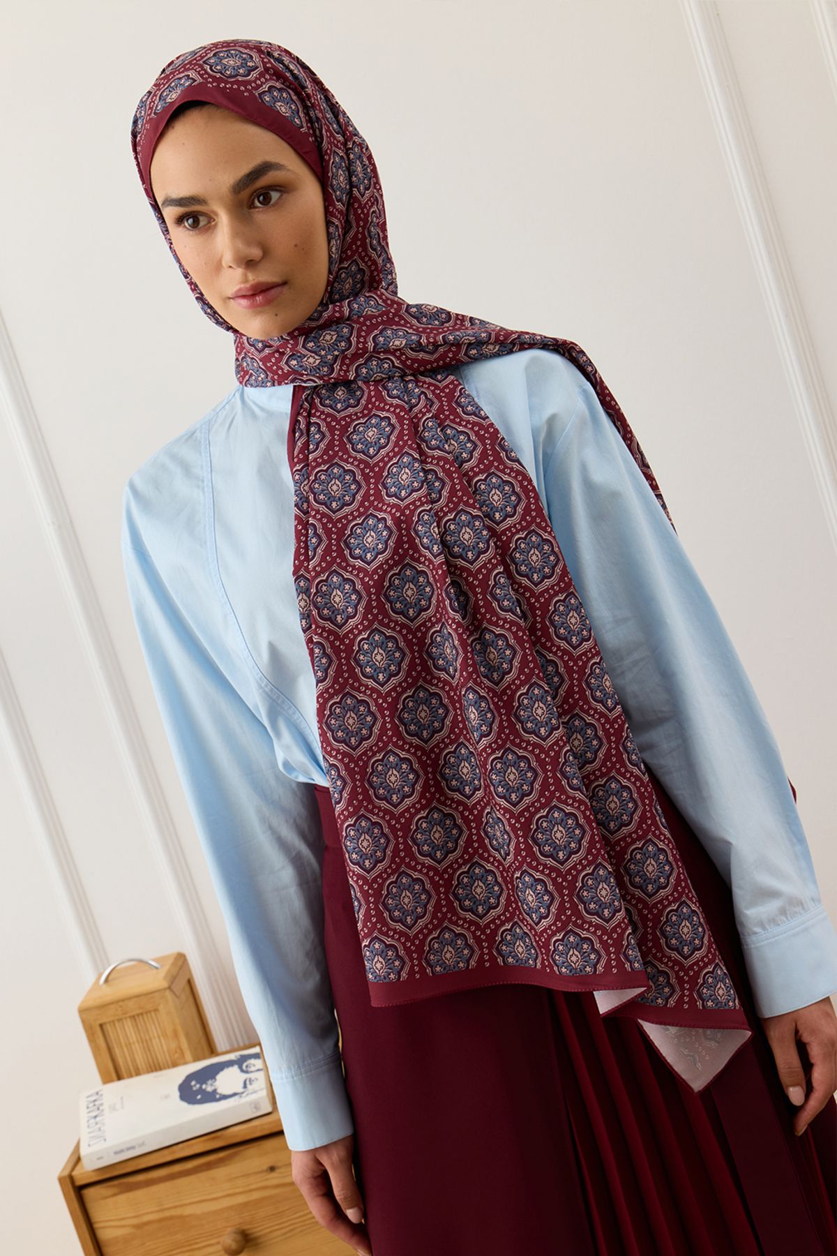 Qef-Ruby Patterned Daily Print Shawl 6