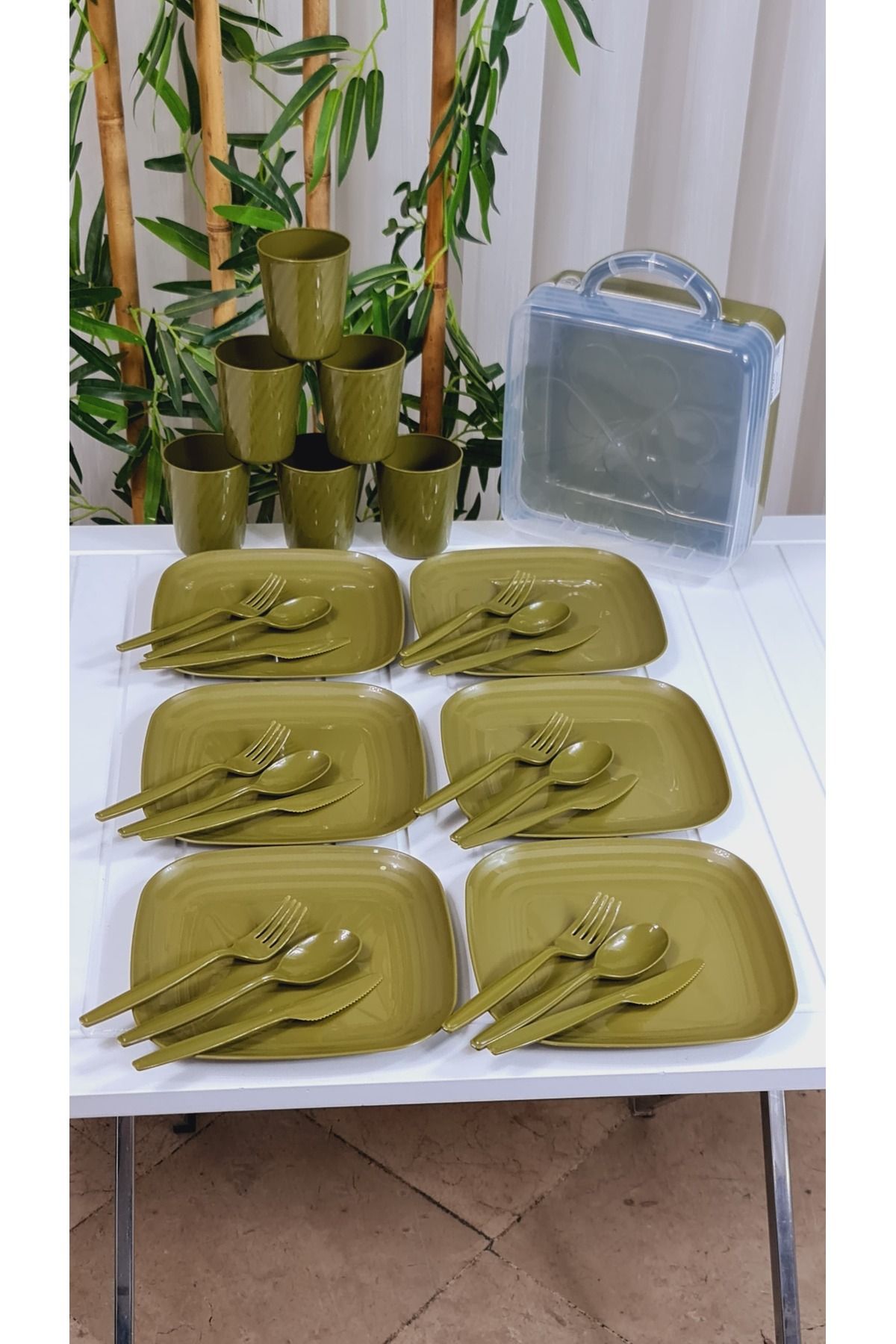 behila Piknik Seti 31 Parça 6 Kişilik Çantalı Piknik
