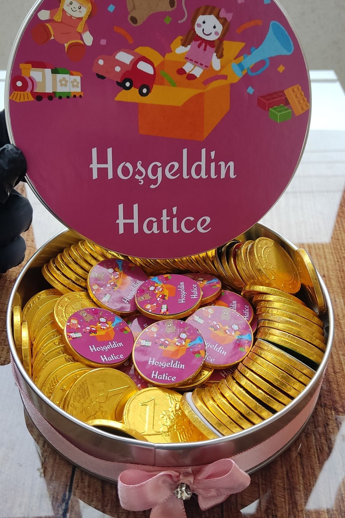 afyoresel 100 Adet Oyuncak Temalı Kız Bebek Doğum Konfiseri Çikolata