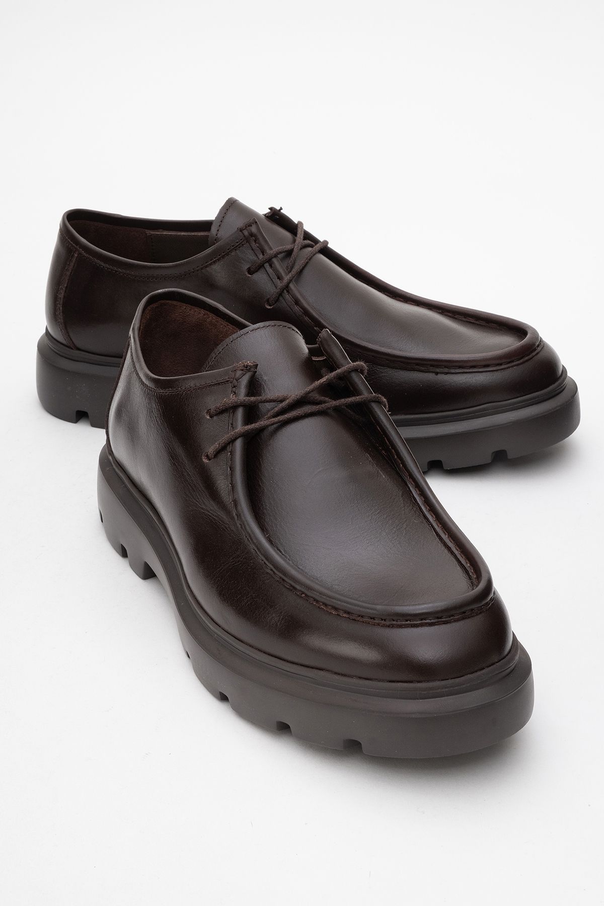 کفش های کژوال مردانه DERICLUB MENS HECK BASE COMFOARE چرمی واقعی CR 2646 قهوه ای Dericlub