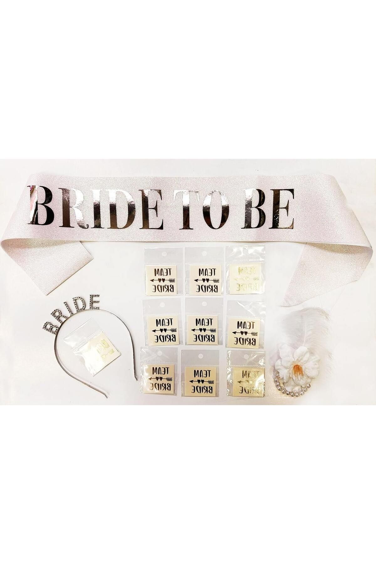 kuzenler store Gümüş Renk Bride Partisi Seti 13 Parça
