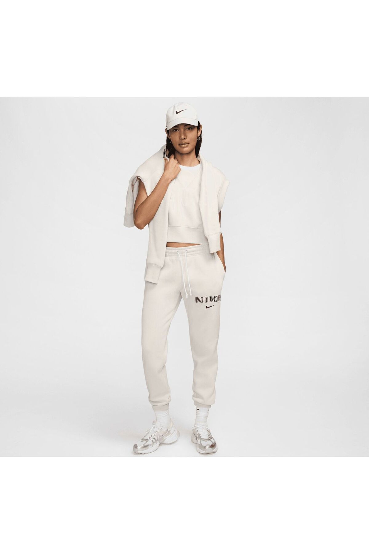 Nike Sportswear Phoenix Fleece Kadın Beyaz Eşofman Altı