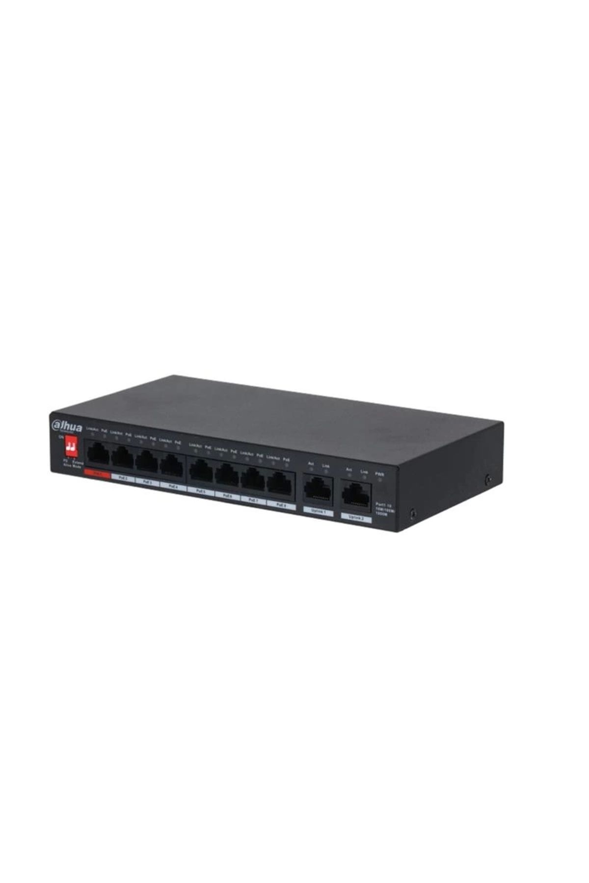 DAHUA ONTECH - Dahua Pfs3010-8et-96 8 Port 10/100+ 2 Port Gıgabıt Uplınk 250 Metre 96w Poe Swıtch