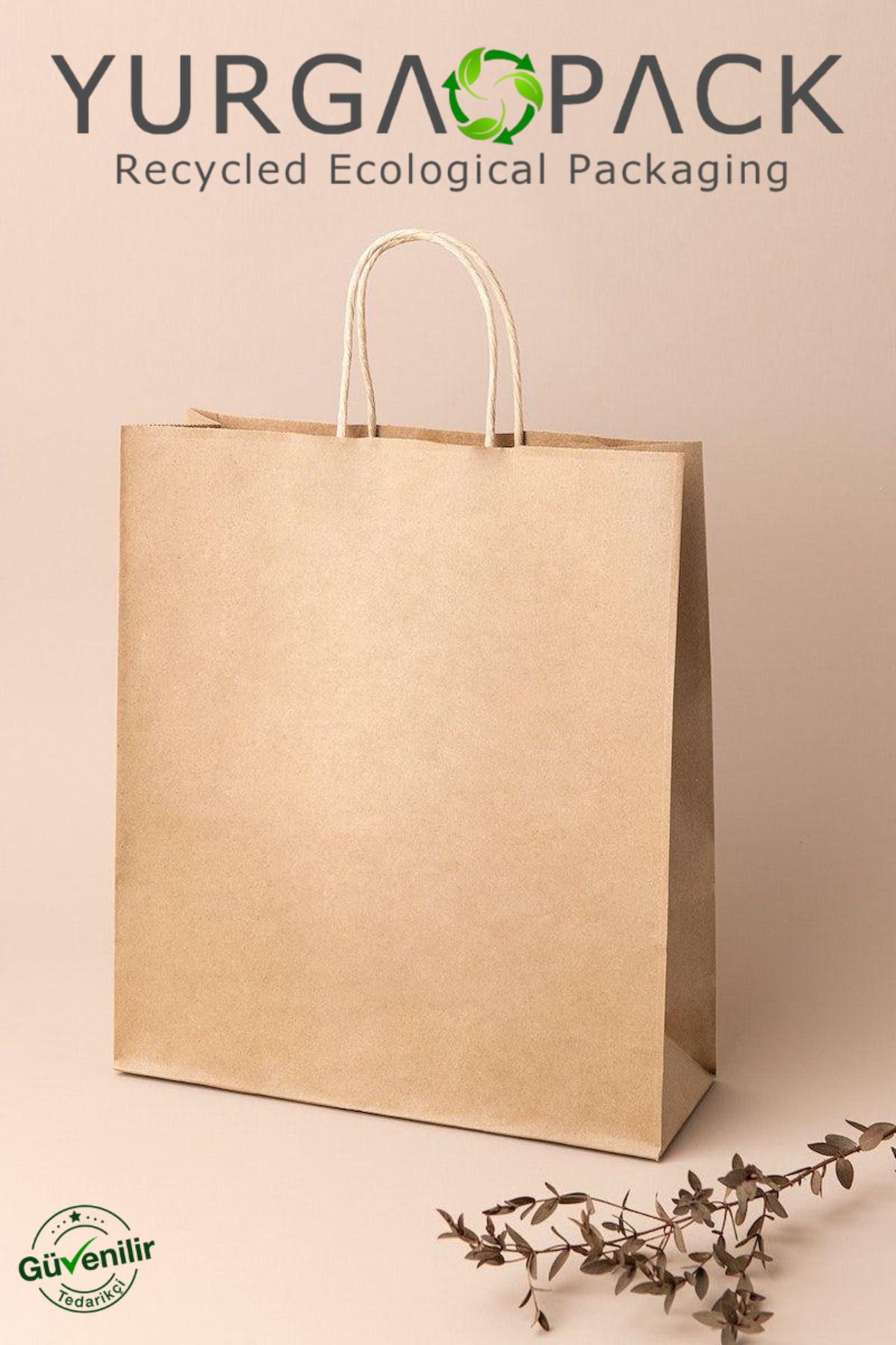Kraft Çanta Hediye Ve Alışveriş Çantası 25'li (25x12x31 cm)