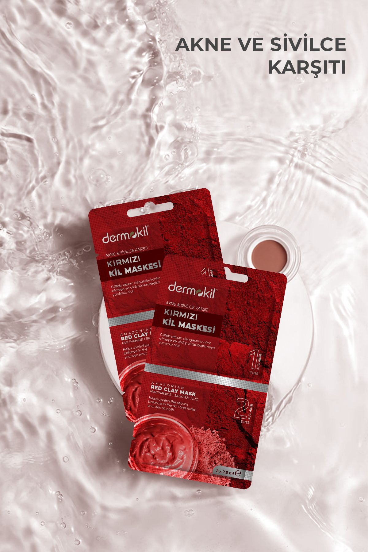 Dermokil-Red Clay Mask (and Anti) 2 X 7.5 ml 2