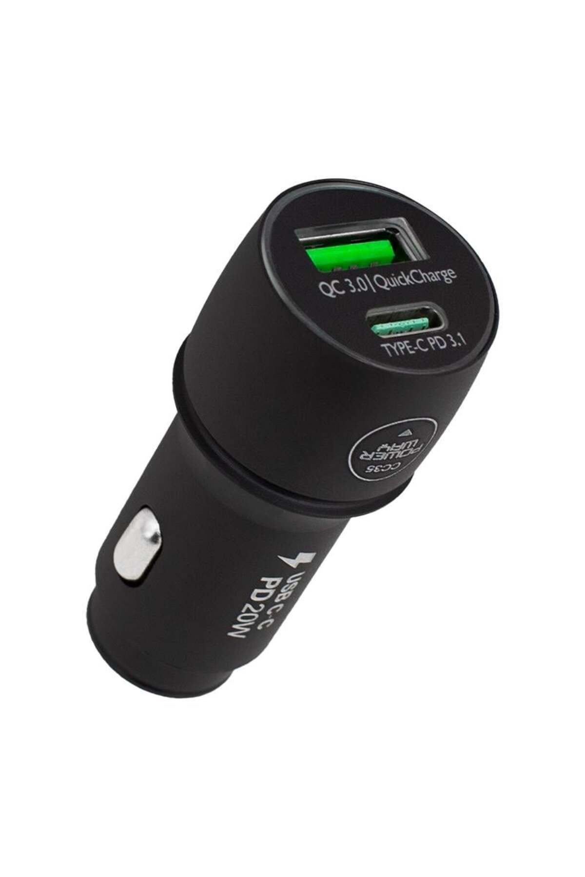 Powermaster Powerway CC35 Yeni Nesil USB-C (iPhone To Type-C) Araç Şarj Seti (PD18W)