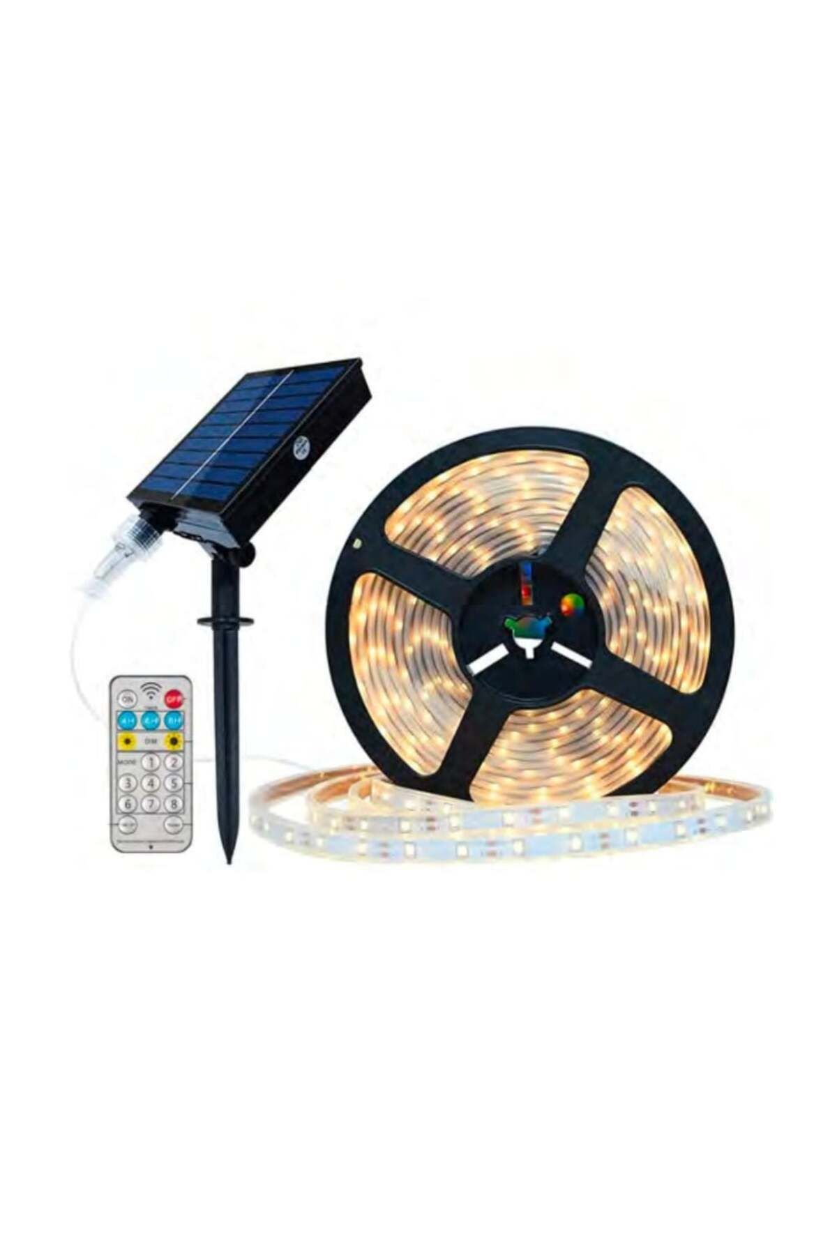 Forlife 20Watt Güneş Panelli Solar 10 Metre Hortum Şerit Led (Günışığı)