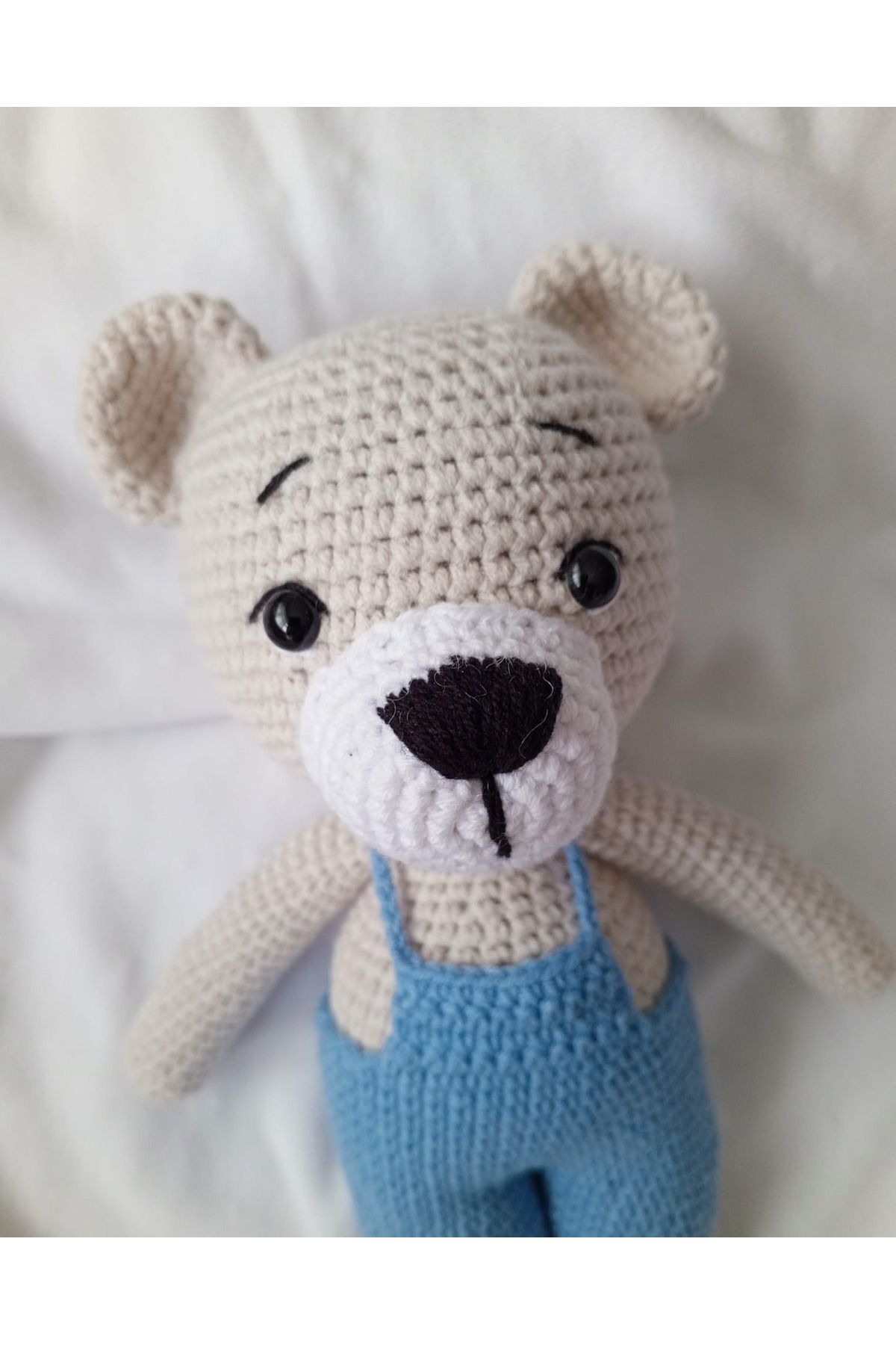 Handmade AMİGURUMİ ÇOCUKLAR VE BEBEKLER İÇİN SEVİMLİ TULUMLU AYICIK OYUN VE UYKU ARKADAŞI