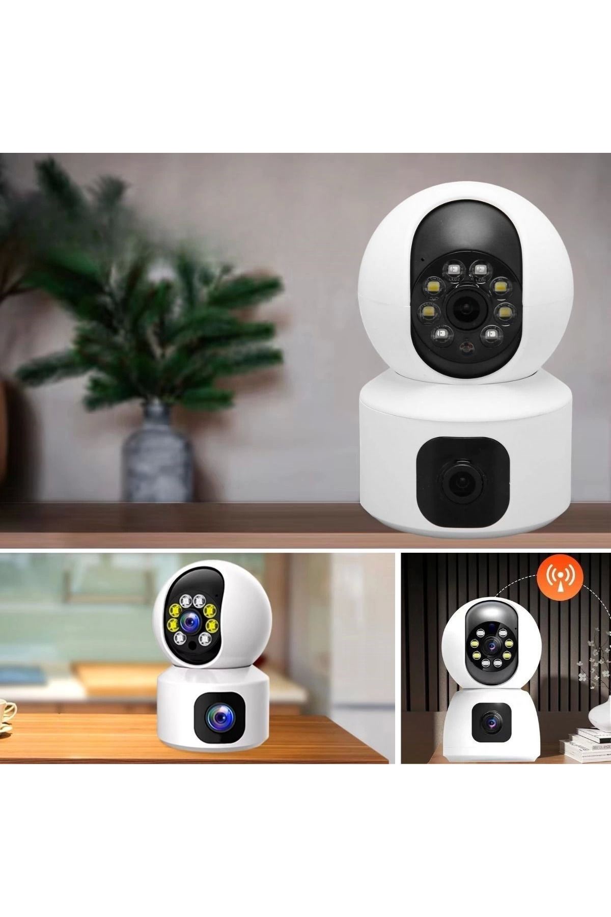 hayalimsah Çift Kameralı Wifi Bağlantılı Gece Görüşlü Ev Tipi Güvenlik Kamerası