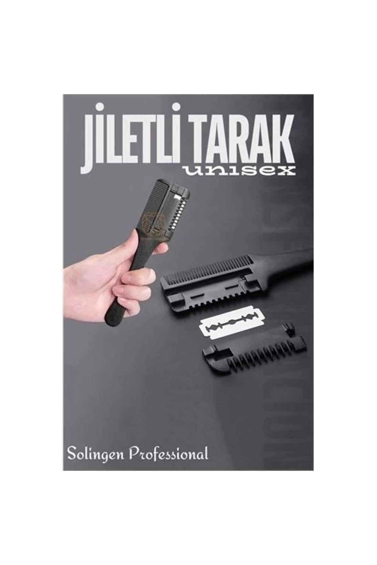 No8 Home Jiletli Tarak Saç İnceltme Saç Kırığı İçin Jiletli Tarak Solingen Professional