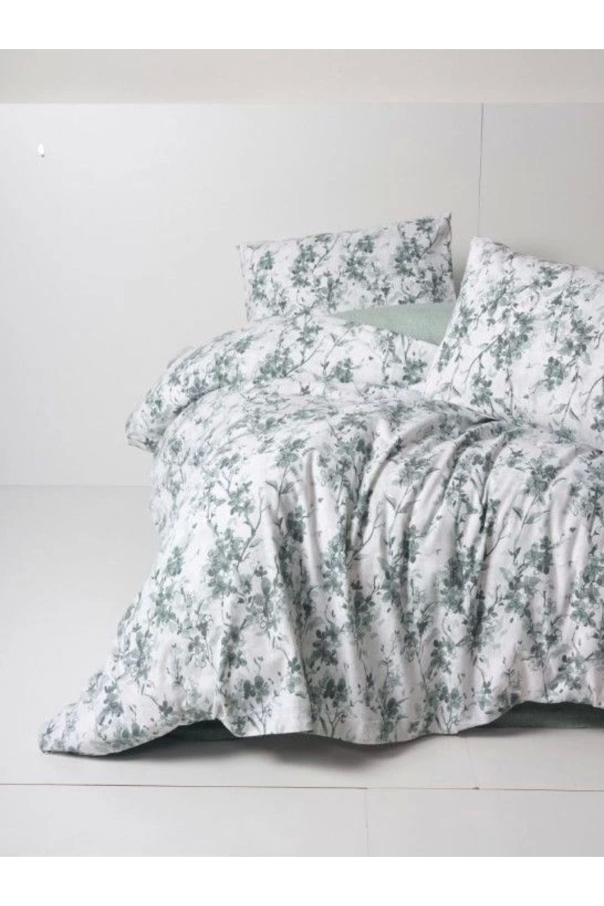 Angoravi Cotton Box Flanel Nevresim Takımı Çift Kişilik Casey Petrol