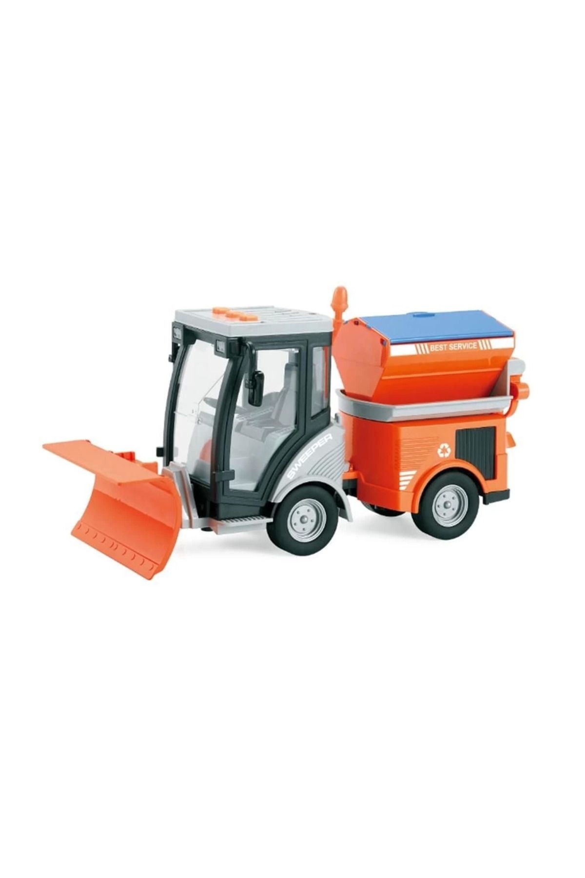 MELFSHOP 1:16 Sürtmeli Sesli Işıklı Kar Küreme Aracı (Yol Temizlik Aracı)