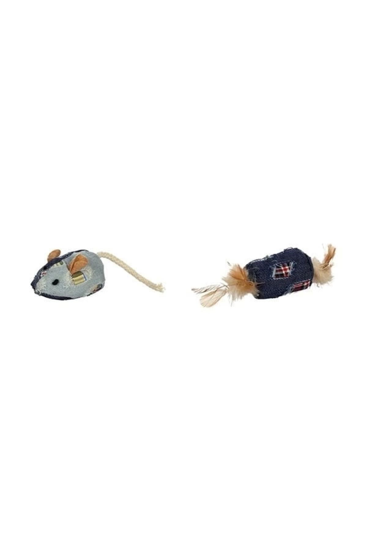 No8 Home Flamingo Meranroll ve Mouse Peluş Kedi Oyuncağı 16.5 Cm