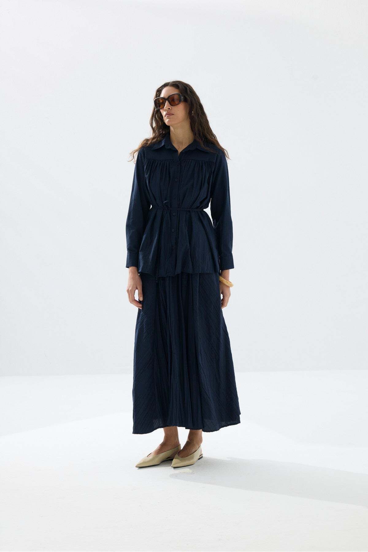 Tailors Room-Kraşlı Shirt Suit - Navy Blue 7