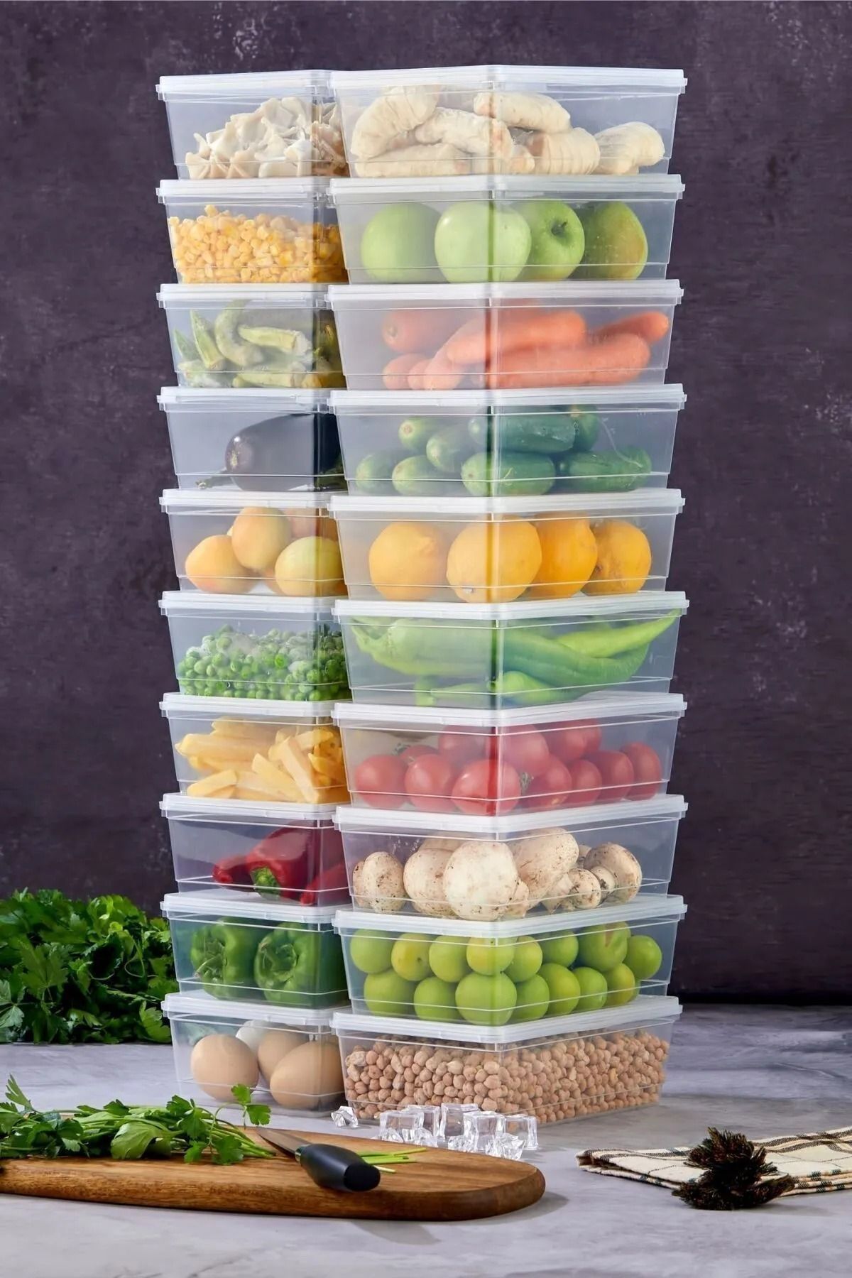 Plodna House-2 Liters 20 Pieces Air Tight Self-Covered Deep Freezer Storage Container Net 1500ml 5