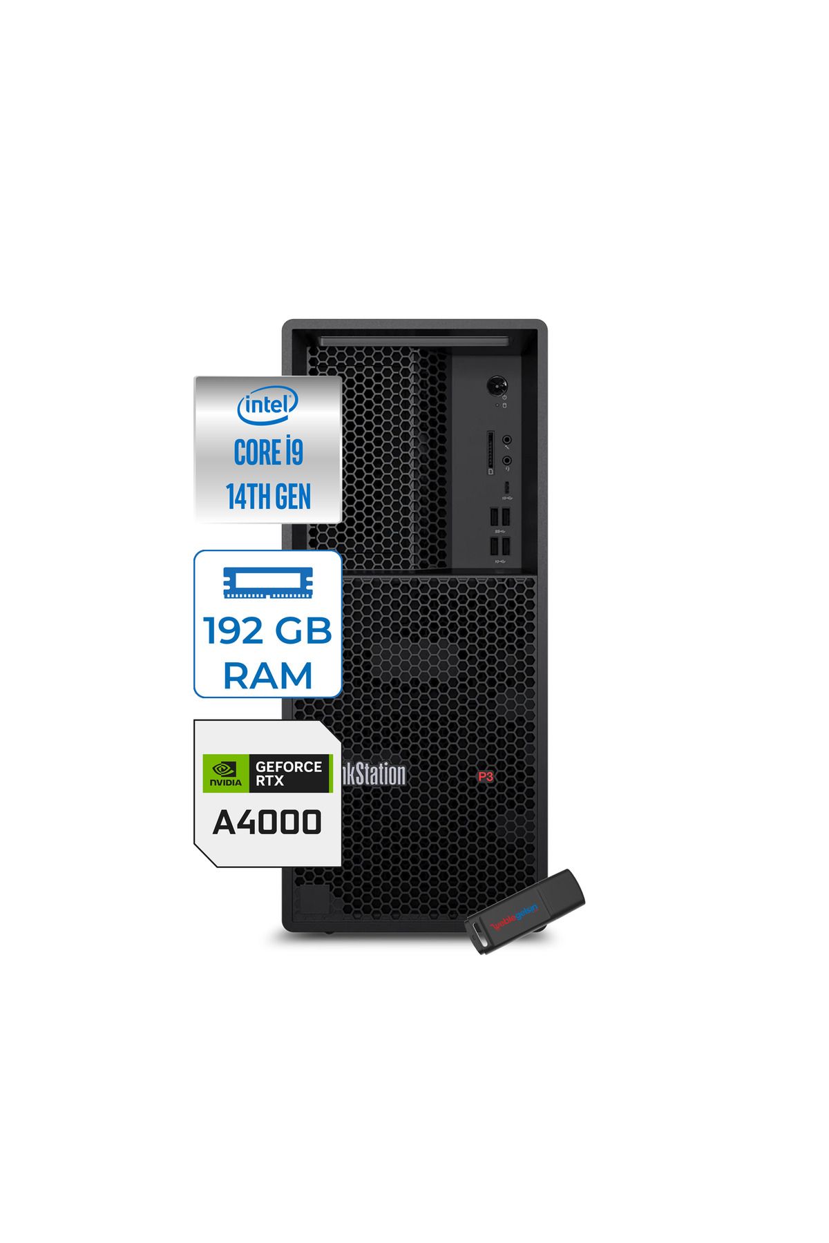 Thinkstation P2 I9-14900K 192GB 512GB SSD 12GB/ RTXA2000 750W WIN11Pro WS30FR003YTR41+ZETTABELLEK