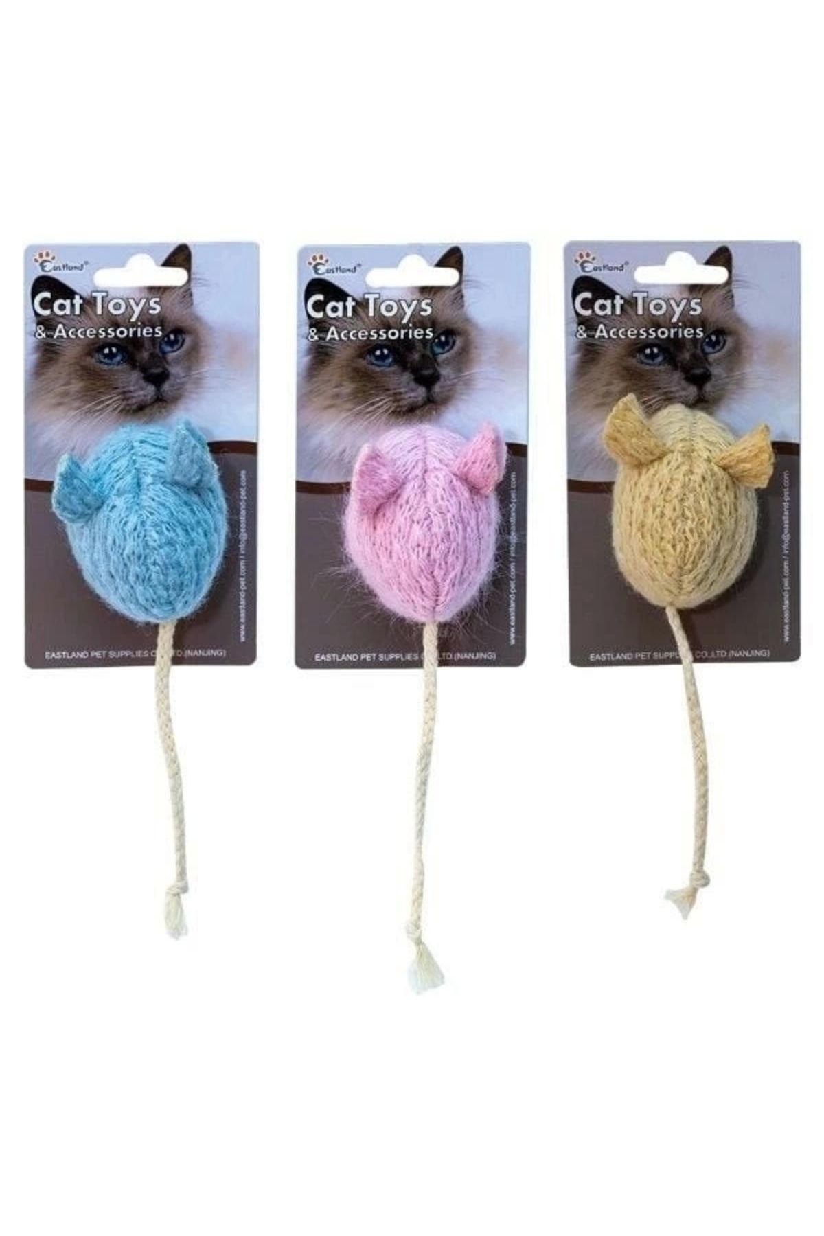 No8 Home Eastland Fare Şekilli İpli Peluş Kedi Oyuncağı