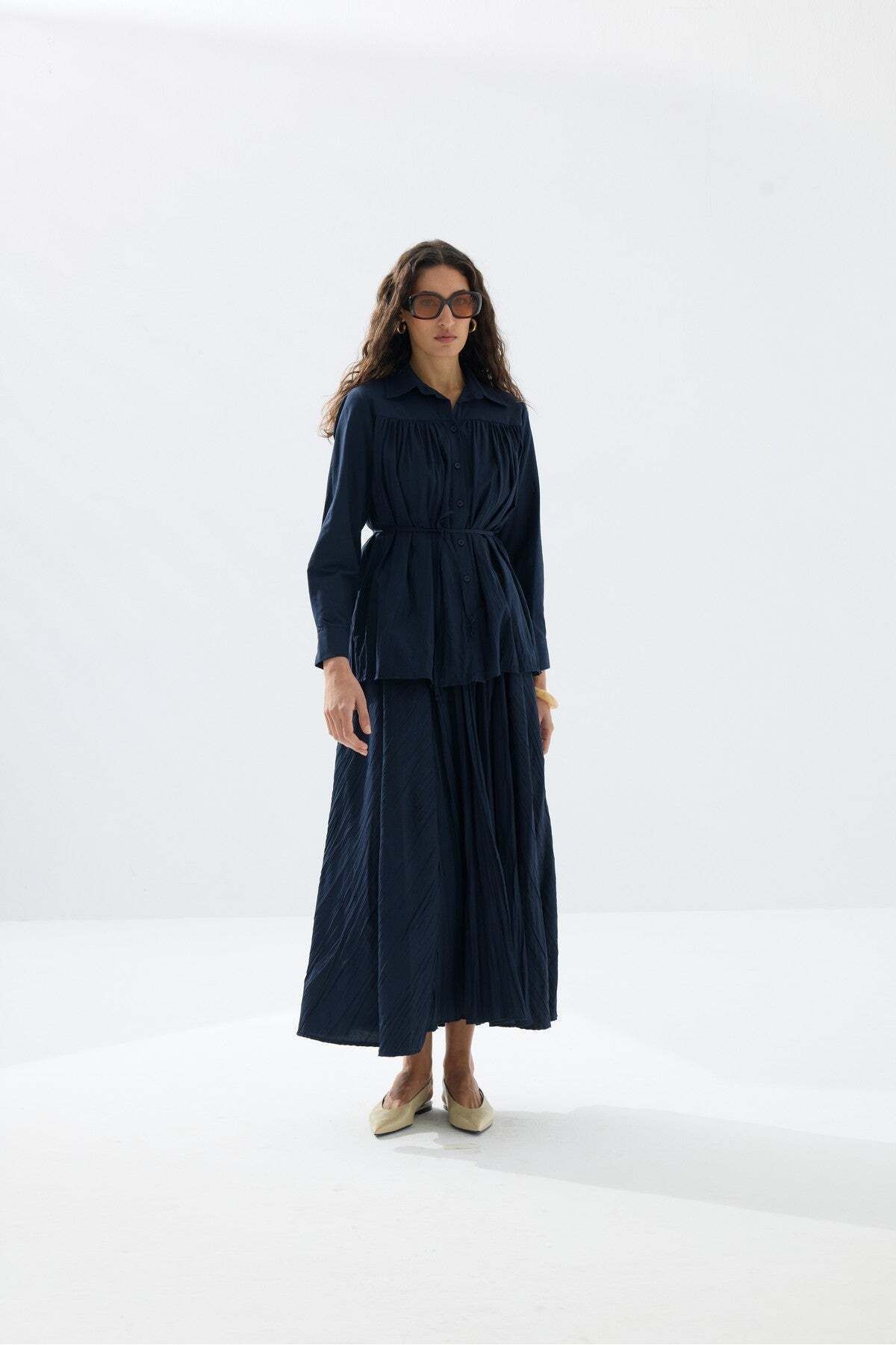 Tailors Room-Kraşlı Shirt Suit - Navy Blue 5