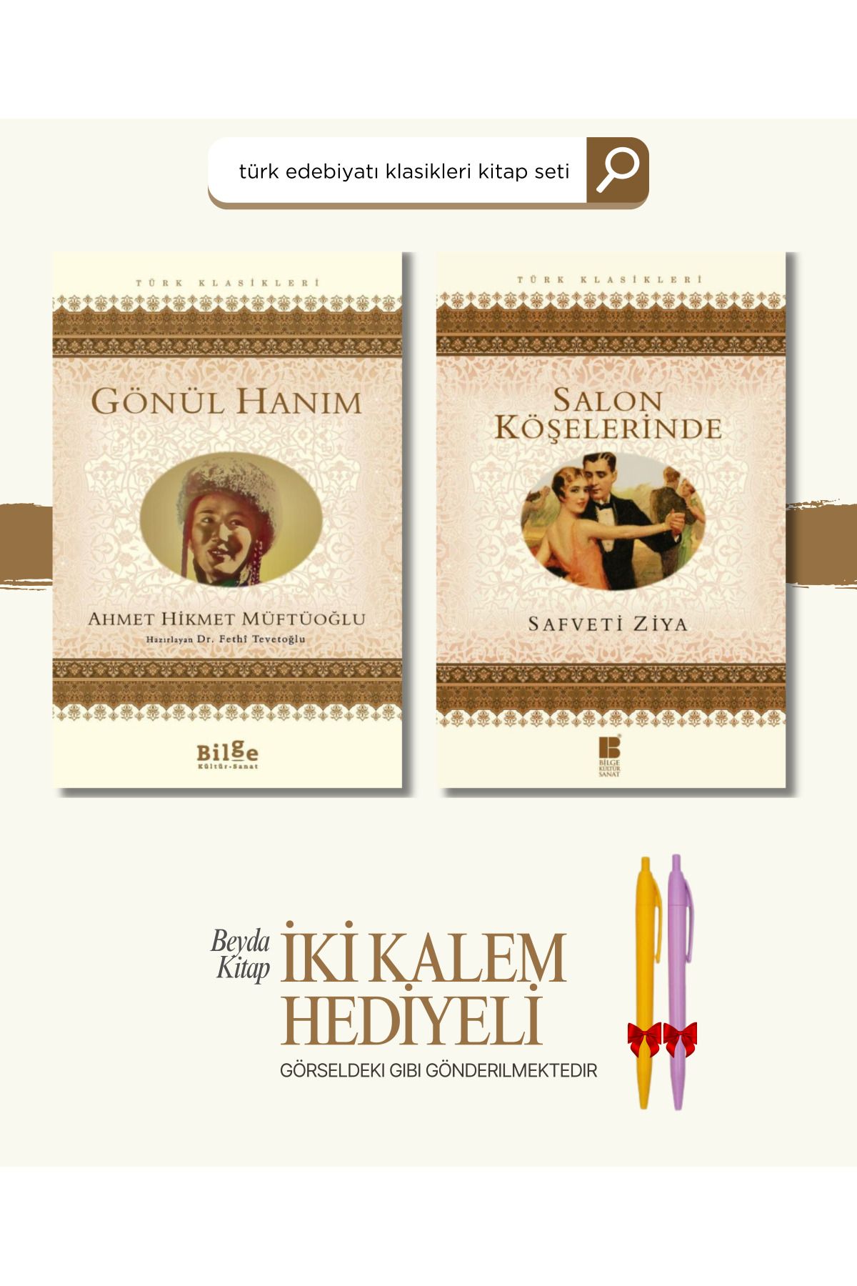 Bilge Kültür Sanat Gönül Hanım - Salon Köşelerinde - Türk Klasikleri - Kitap Seti - Kalem Hediyeli - BLGKLS24