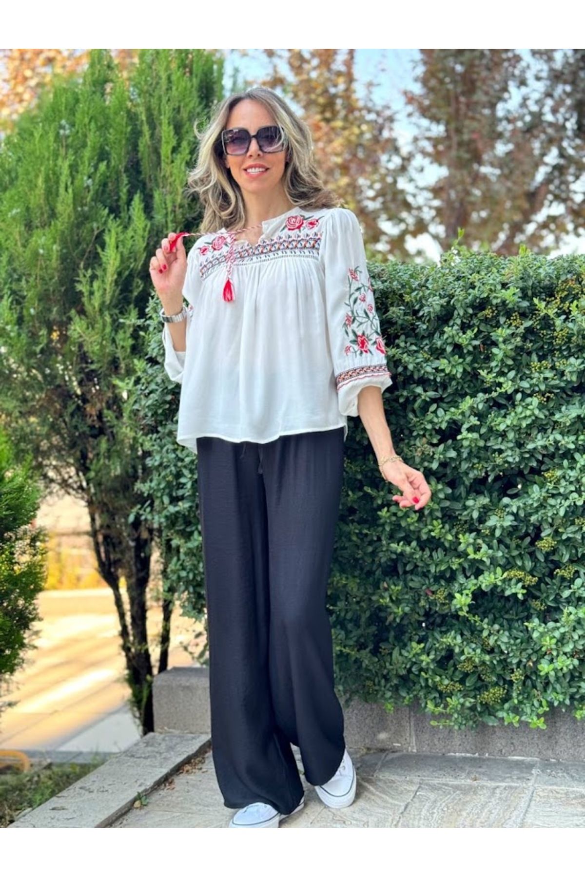 Leila BELİ LASTİKL PALAZZO PANTOLON