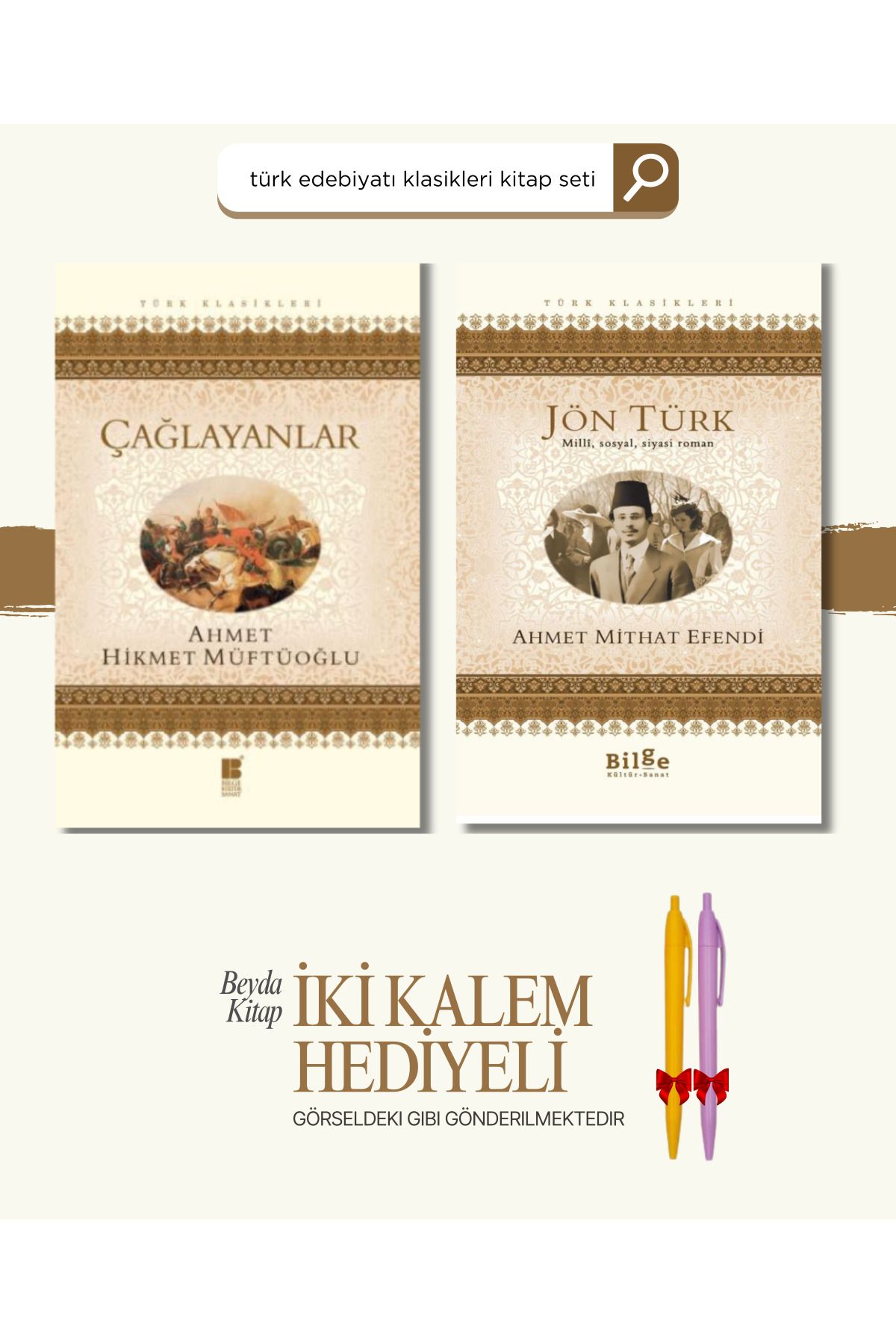 Bilge Kültür Sanat Çağlayanlar - Jön Türk - Türk Klasikleri - Kitap Seti - Kalem Hediyeli - BLGKLS24
