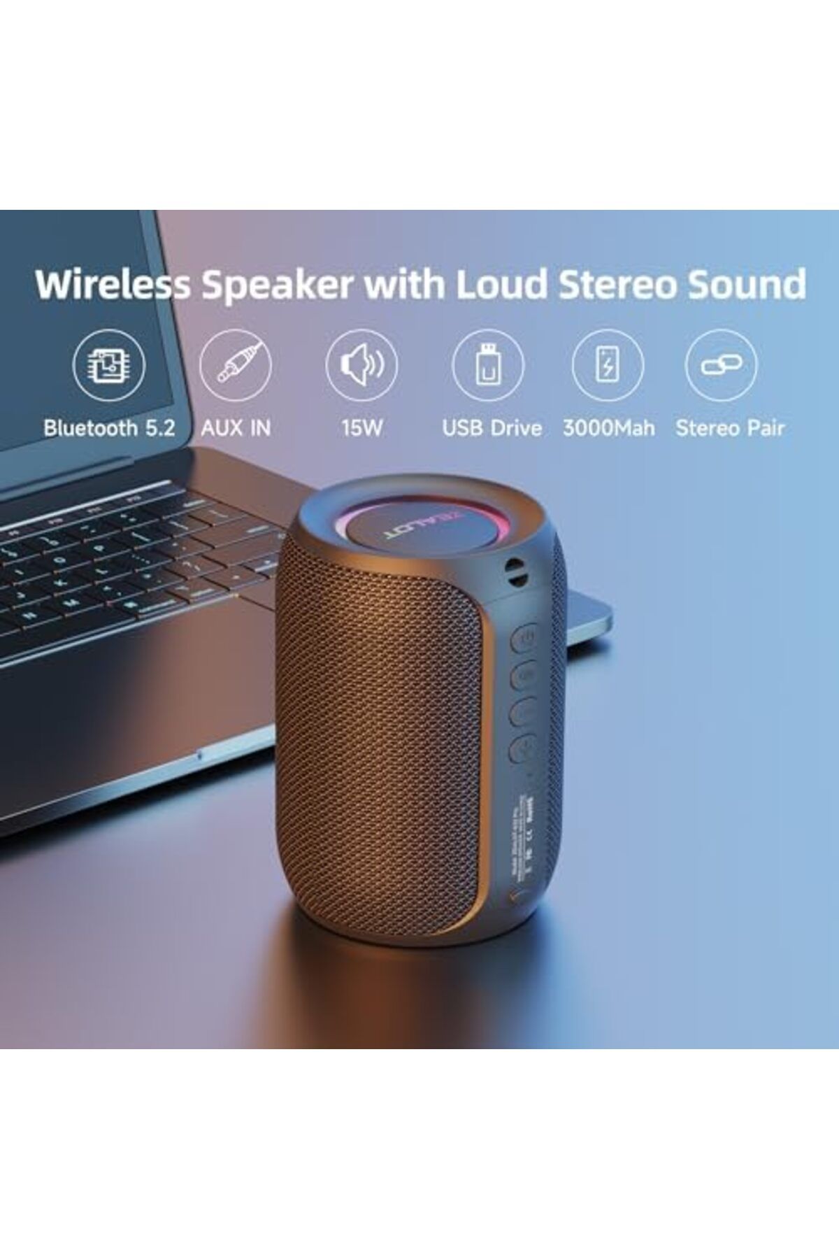 zealot-S32pro Bluetooth Speaker, Speaker Bluetooth Wireless, (15W NEW VERSION) Portable Speaker Outd 4
