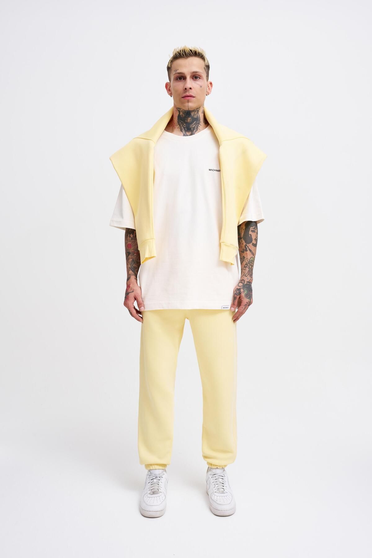Machinist-Men's Basic Jogger Relaxed Yellow Sweatpants 5