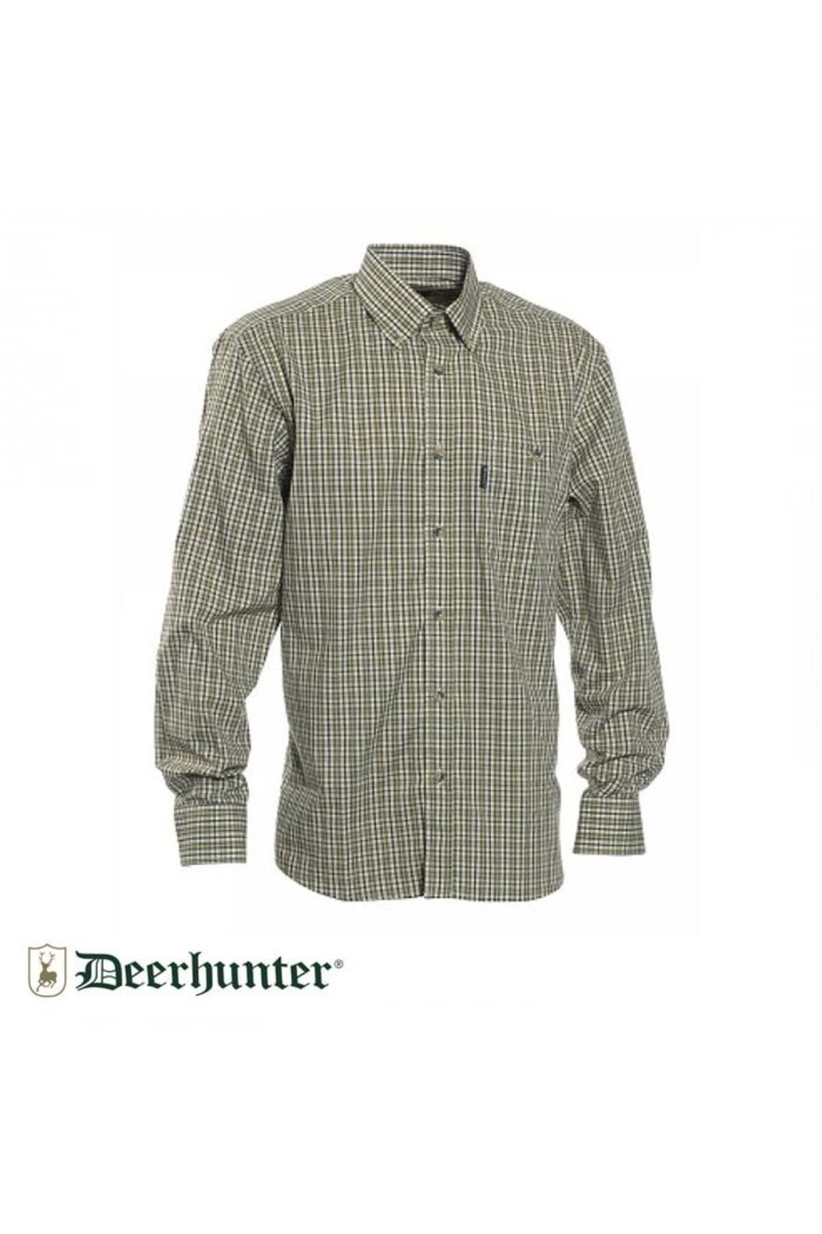 Deerhunter T. DEERHUNTER Wyatt Yeşil Kareli Uzun Kol Gömlek 41/42