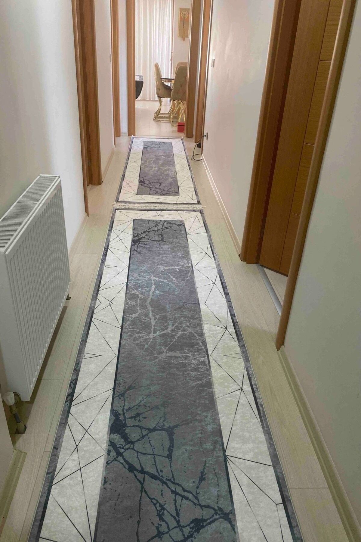 CENTER AVM Gri Yolluk Makinede Yıkanabilir Yolluk Kaymaz Taban Yolluk