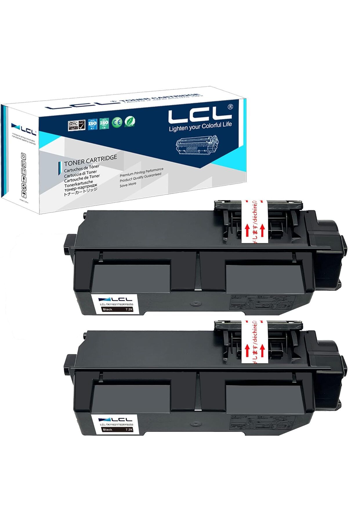 KYOCERA TK1160 TK-1162 1T02RY0US0 P2040DN P2040DW P2040 (2-Pack Black)