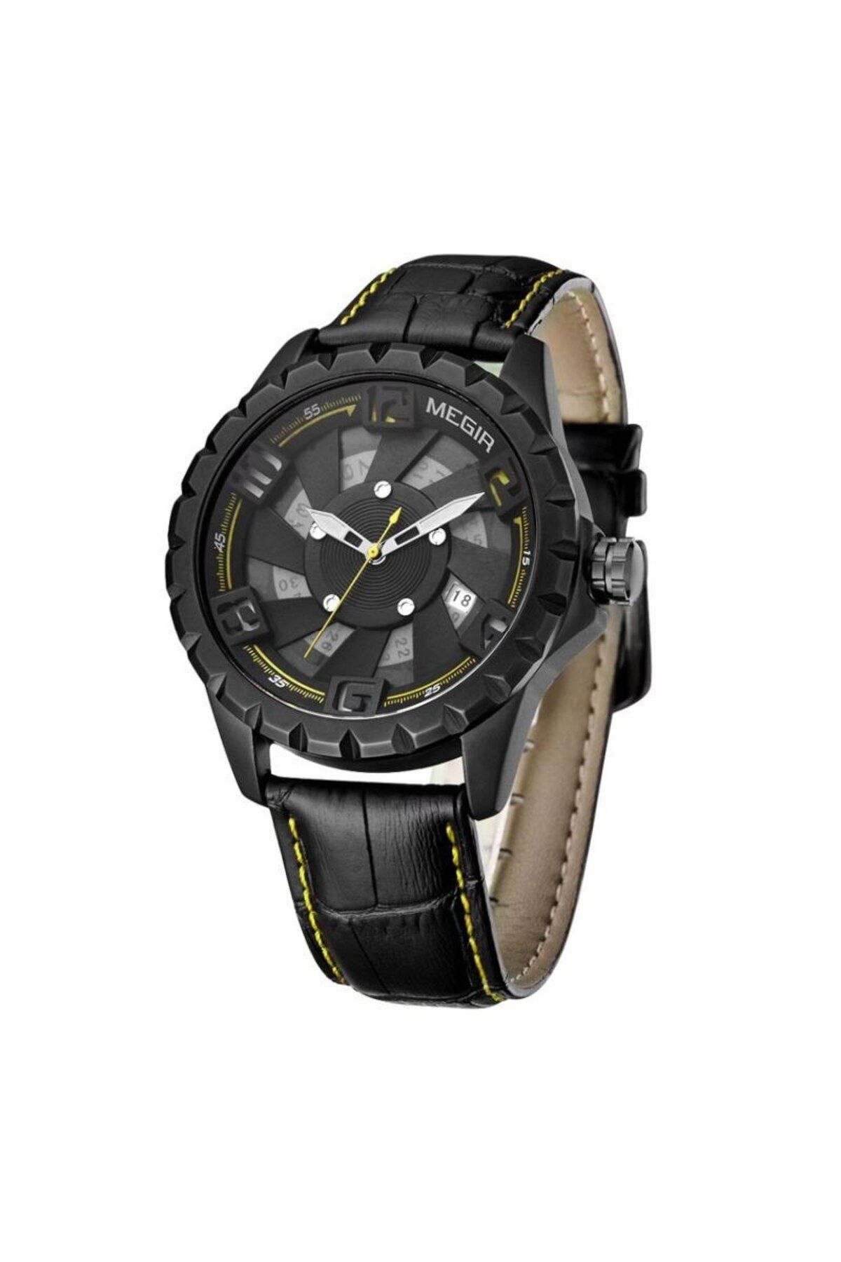 Megir-- Men's Quartz Watch, Analog, Date, Phosphorescent Hands 4