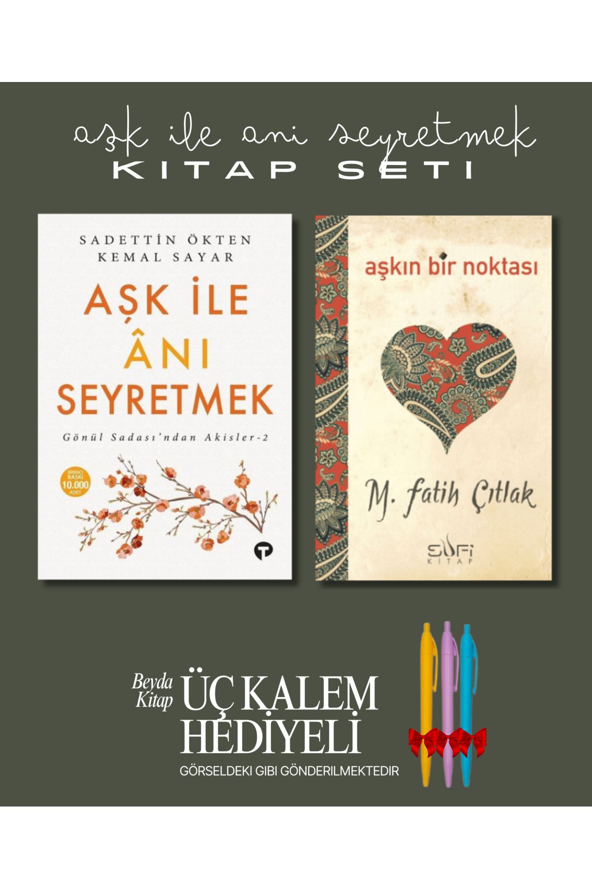 Turkuvaz Kitap Aşk İle Anı Seyretmek - Aşkın Bir Noktası (2 Kitap) - Kalem Hediyeli - Kemal Sayar