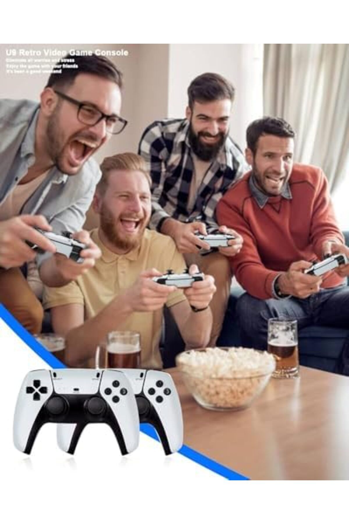 rexa-Digital Video Game Console U9, Plug and Play with 12000+ Classic Games, 4K UHD, Wireless 2.4 GHz Con 5