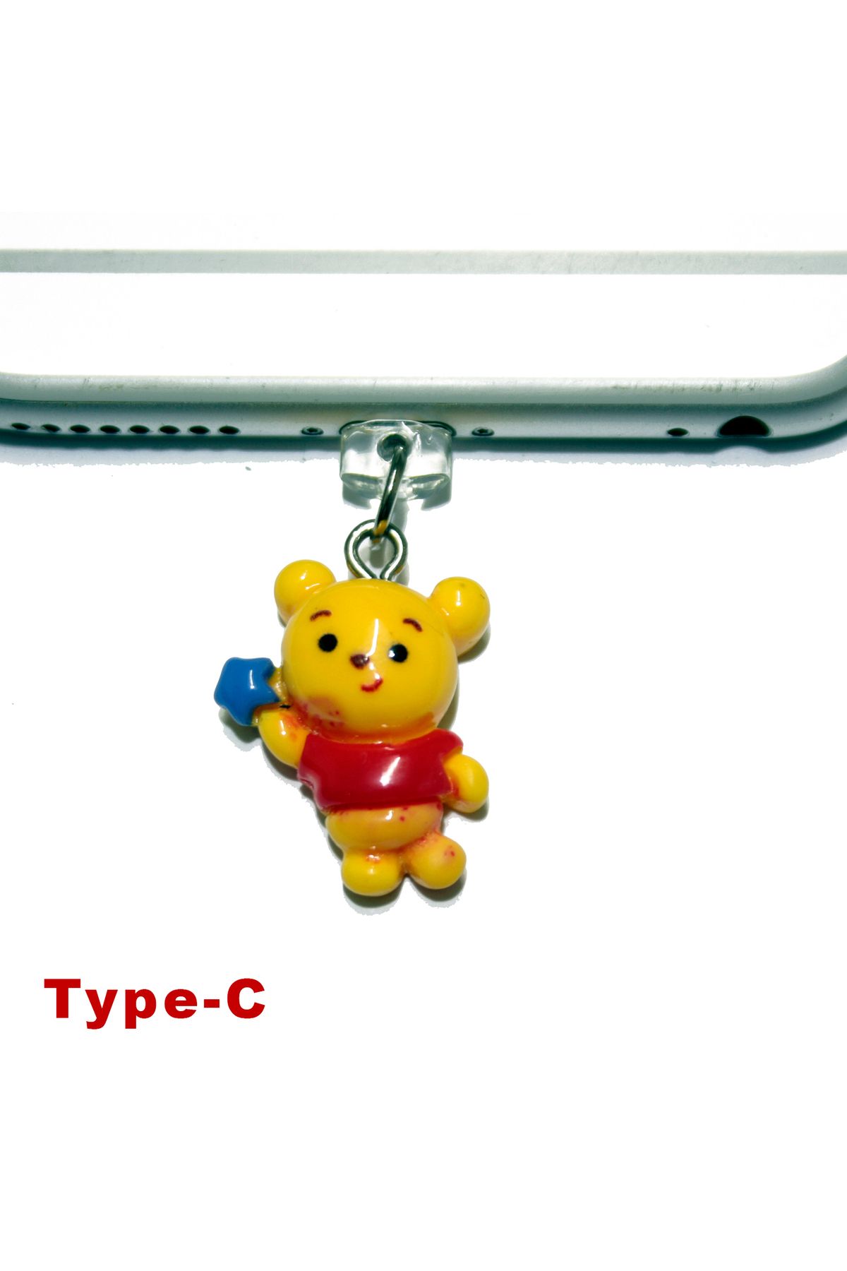 BK Design Type-C 3D Akrilik Figürlü Telefon Şarj Portu Toz Tıpası Toz Tıkacı Charm