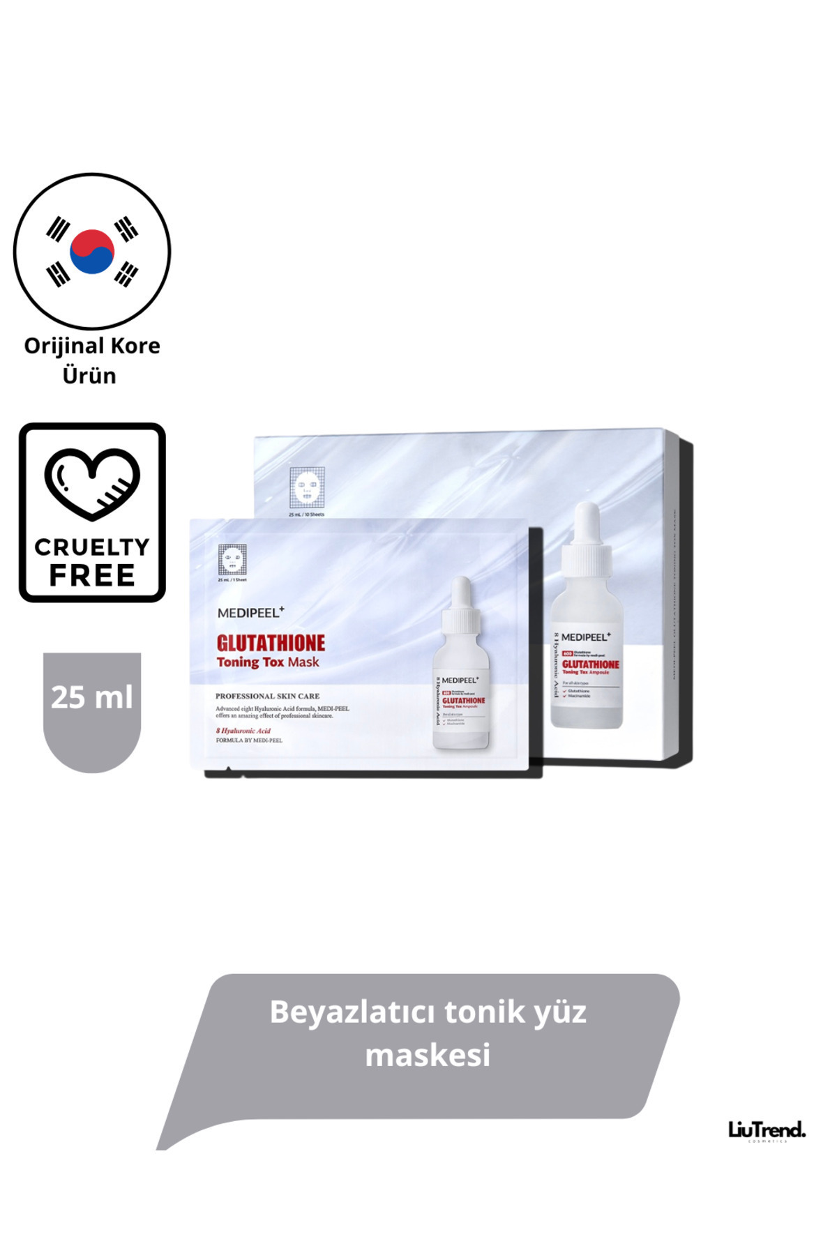 Medipeel Glutathione Toning Tox Mask 25 ml * 1 adet Beyazlatıcı tonik yüz maskesi