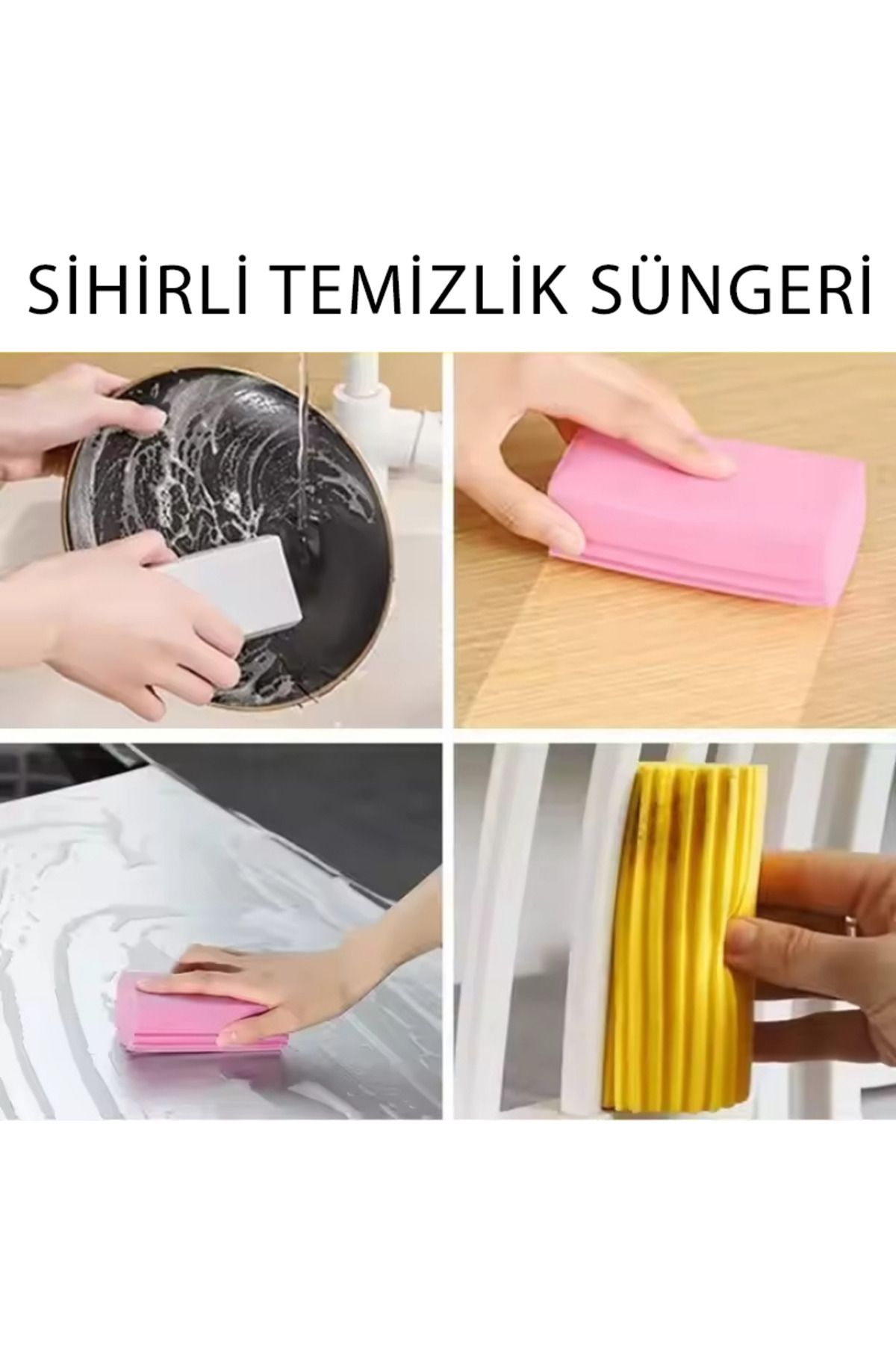 BERYA HOME Sihirli Sünger - Temizlik Süngeri - Nemli Temizlik Süngeri - Akıllı Sünger (1 Adet)