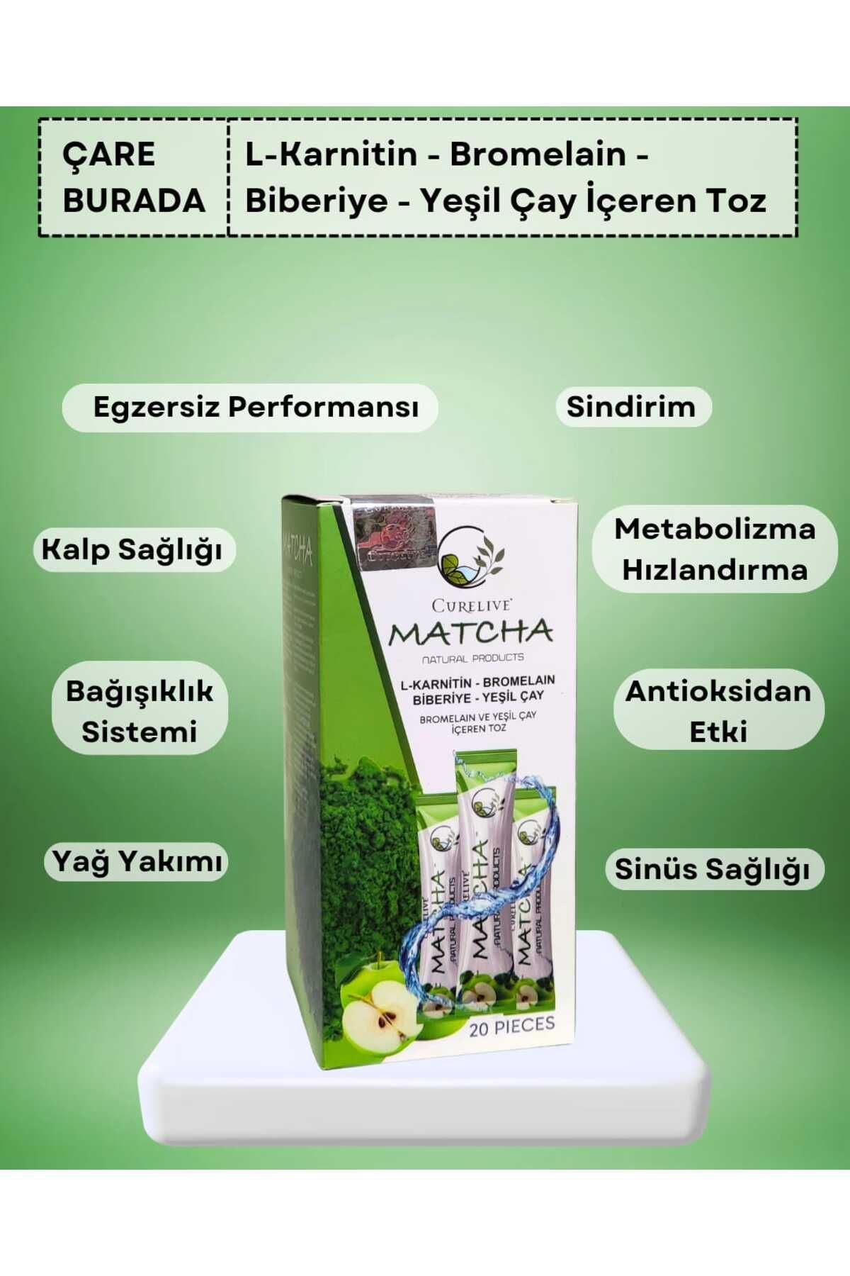 Çare Burada Matcha Bromelain+L-Carnitin+Biberiye+Yeşilçay