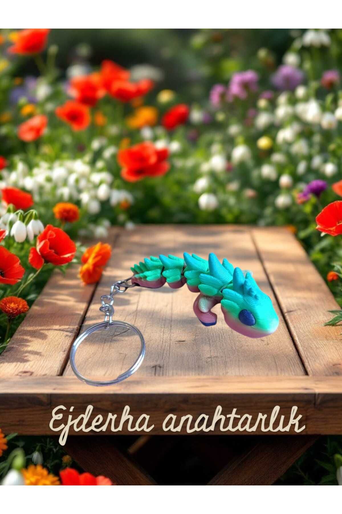 ufak dusler atölyesi Ejderha Anahtarlık – 3D Baskı, Esnek ve Renkli Tasarım