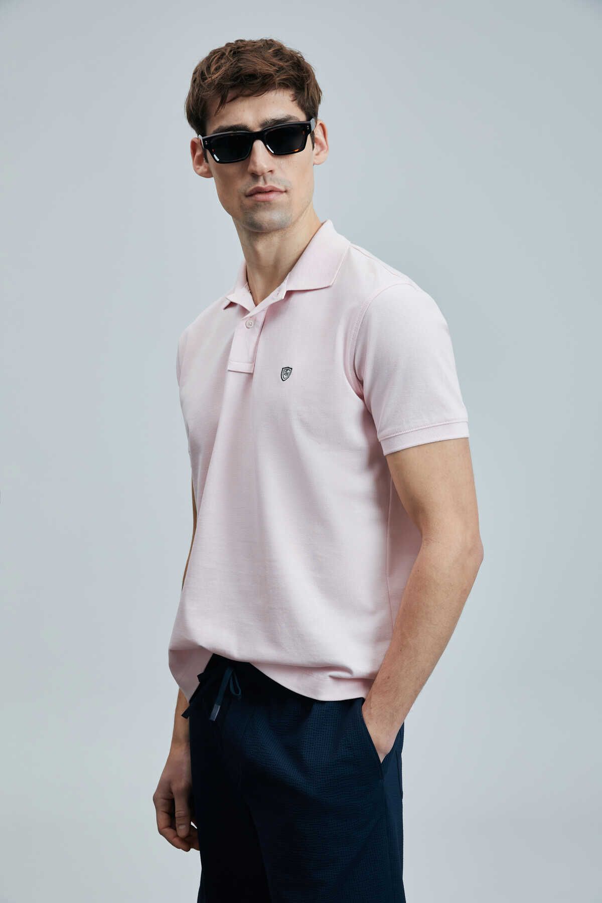 Lufian Laon Smart Erkek Polo Tişört Pembe