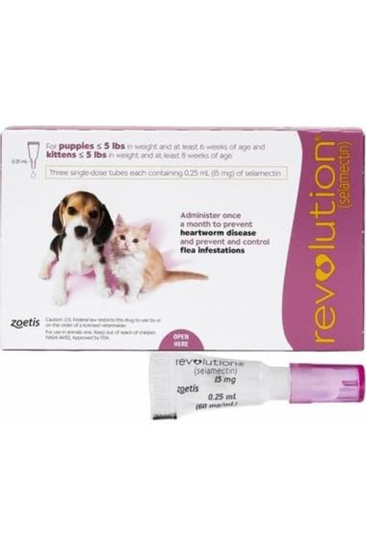Revolution-The Complete Flea, Tick, and Heartworm Prevention for Puppies & Kittens up to 5 lbs (up t 4
