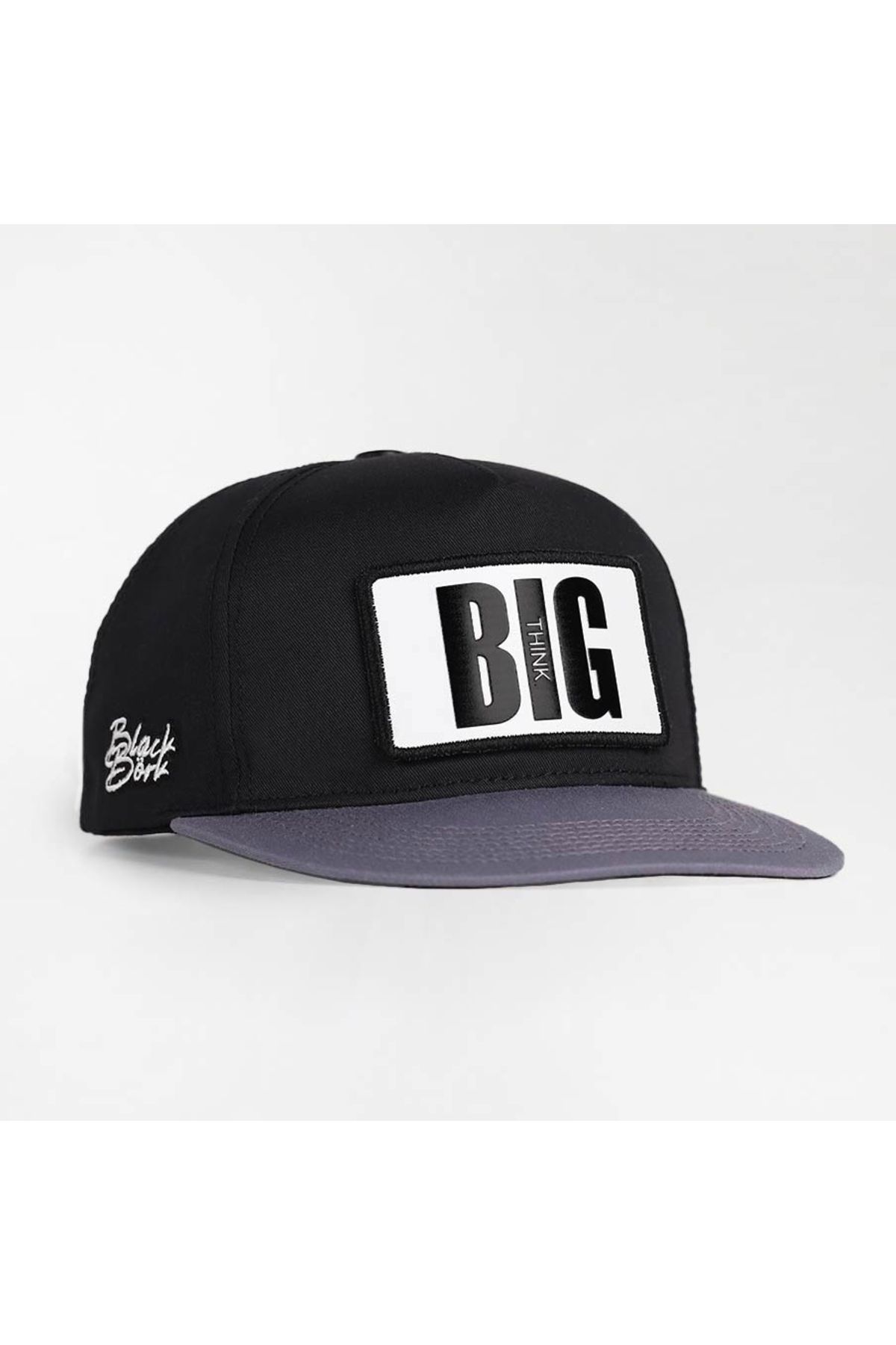 BlackBörk V2 Big Think Logolu Gri-Siyah Hip Hop Şapka