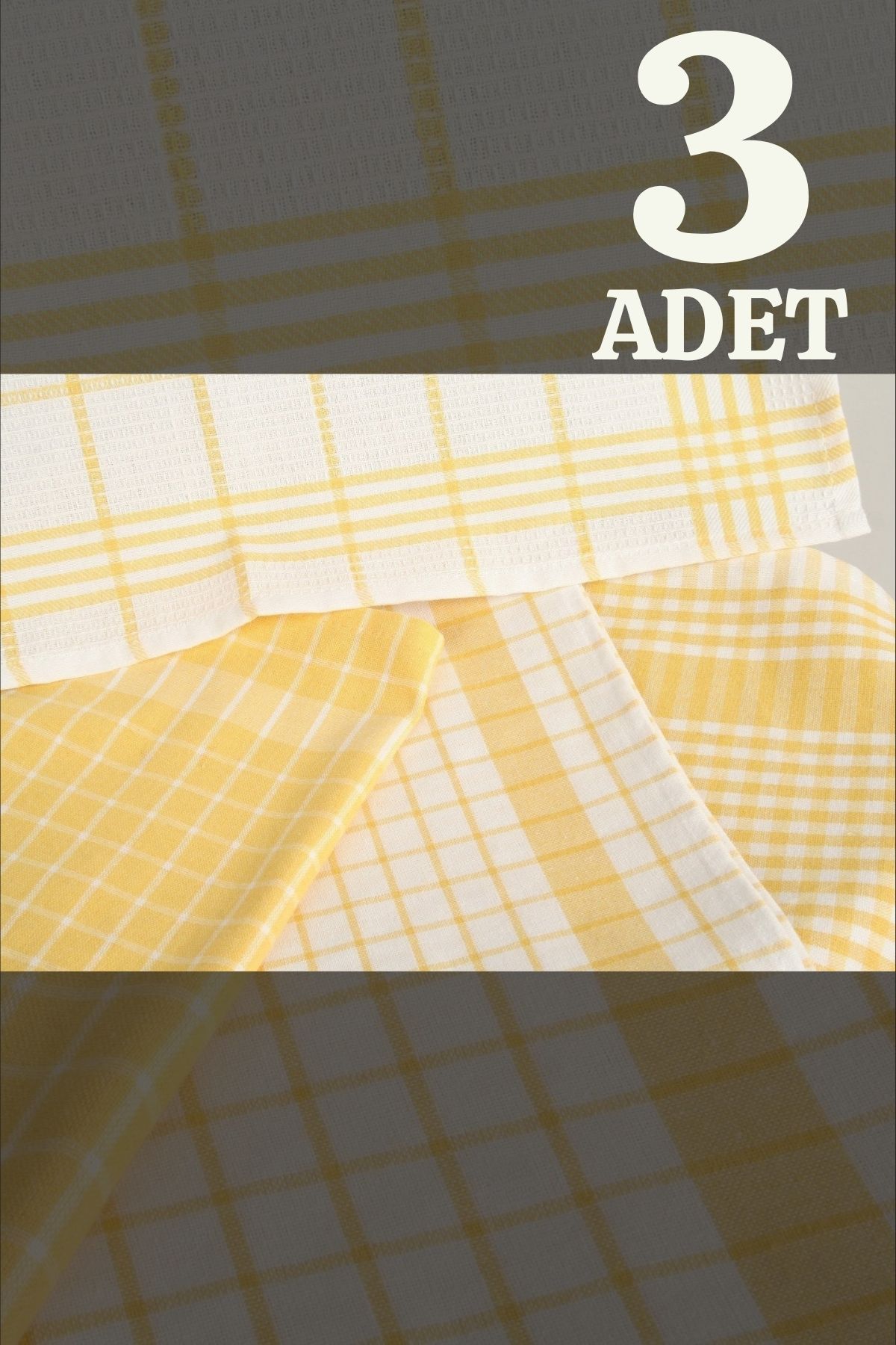 İKBAL TEXTILE 3'lü Mutfak Kurulama Bezi Seti (%100 Pamuk)