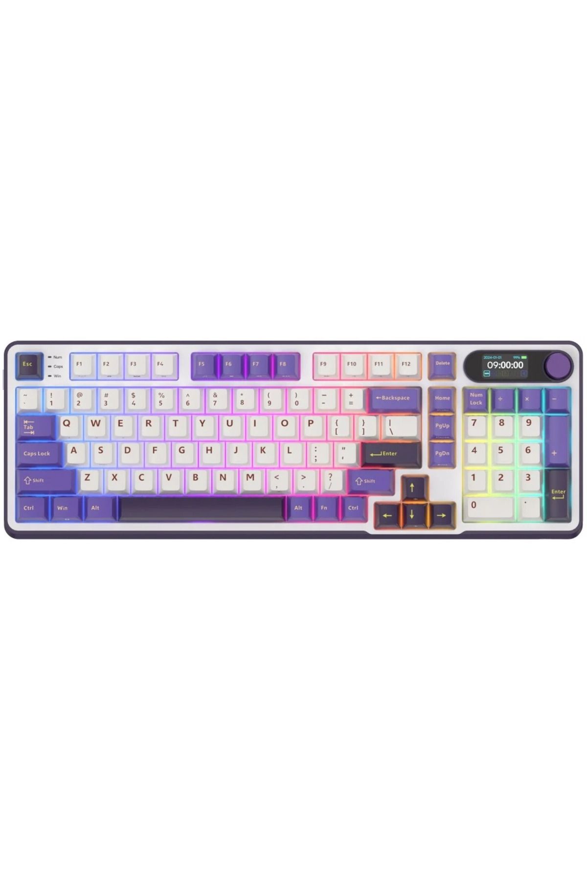 ROYAL KLUDGE S98 Beyaz-Mavi RGB Kablosuz US Gaming Klavye