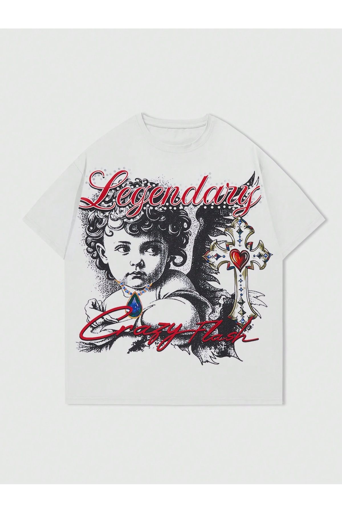 Bengi Clothing Oversize Kesim Kısa Kollu Baskılı T-shirt