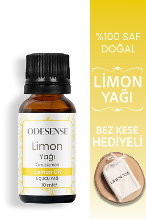 ODESENSE Limon Uçucu Yağı 10 ml %100 Doğal Ve Saf Içerik Damlalıklı Kapaklı Ş...